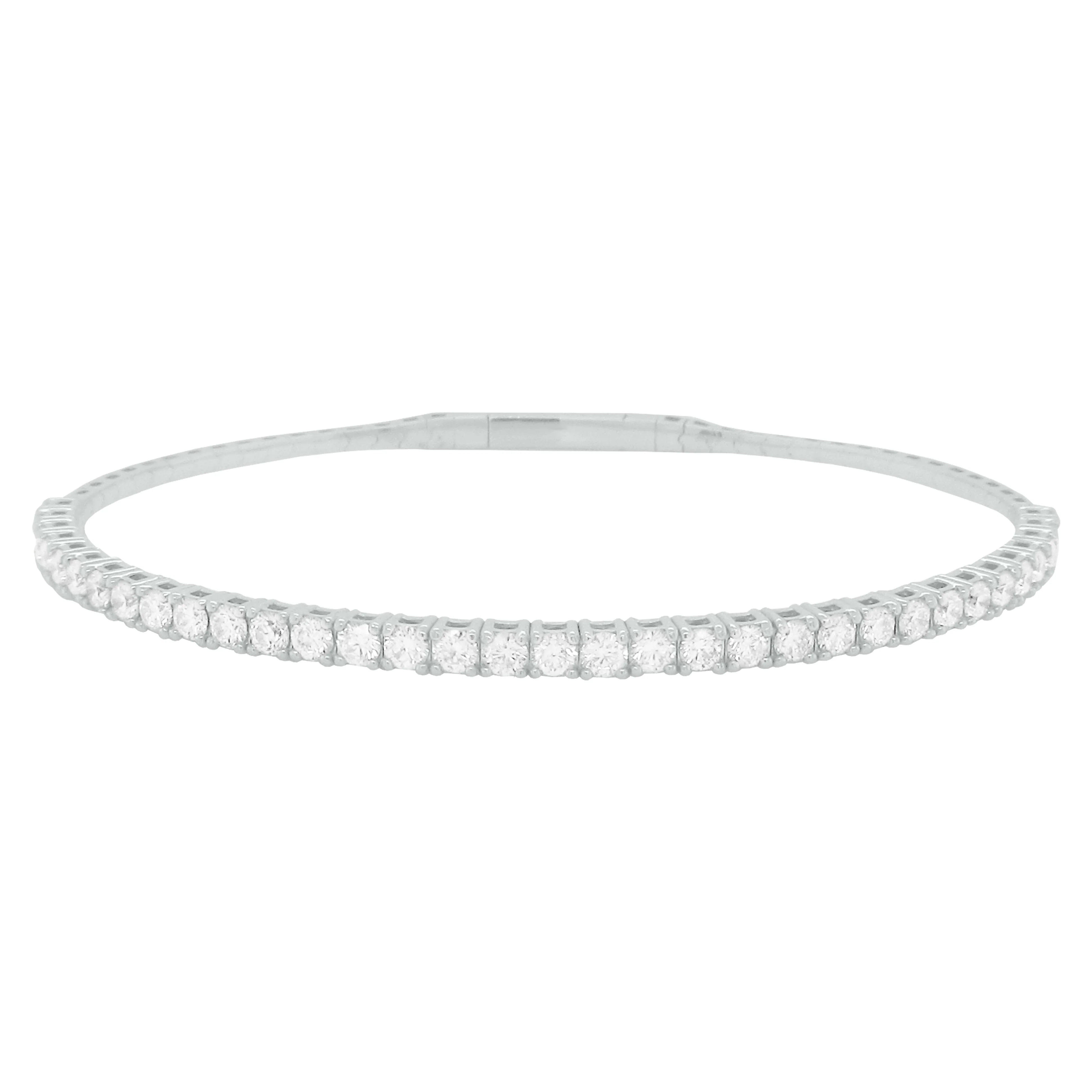 14K GOLD 1.85 CT DIAMOND JOELLE FLEXIBLE BANGLE - Image 3