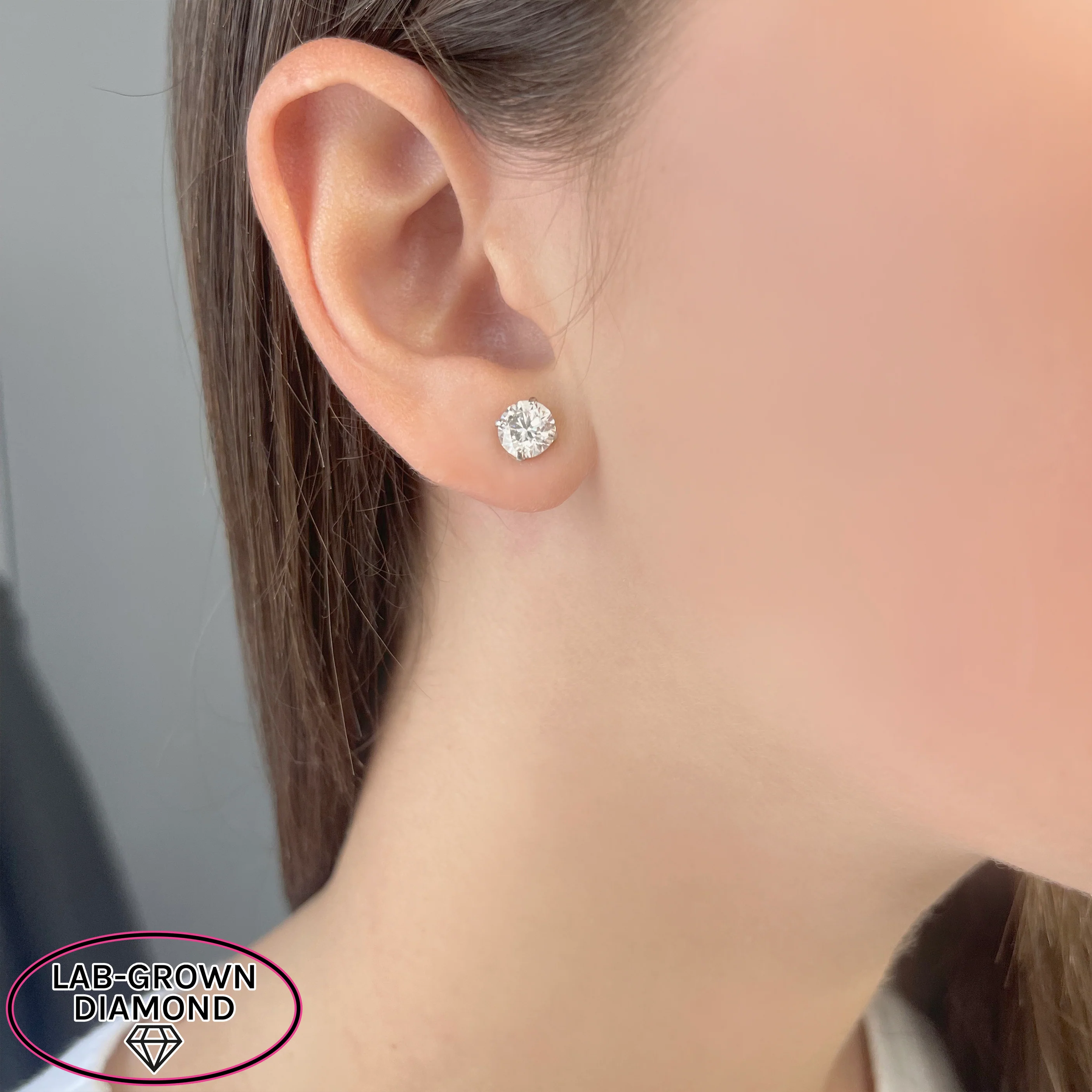 14K GOLD 2.50 CT LAB GROWN DIAMOND STUDS - Image 4