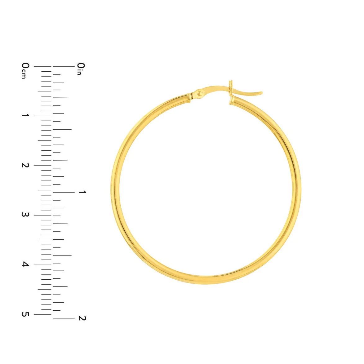 14K GOLD 2MM 1.5" HOOPS - Image 3