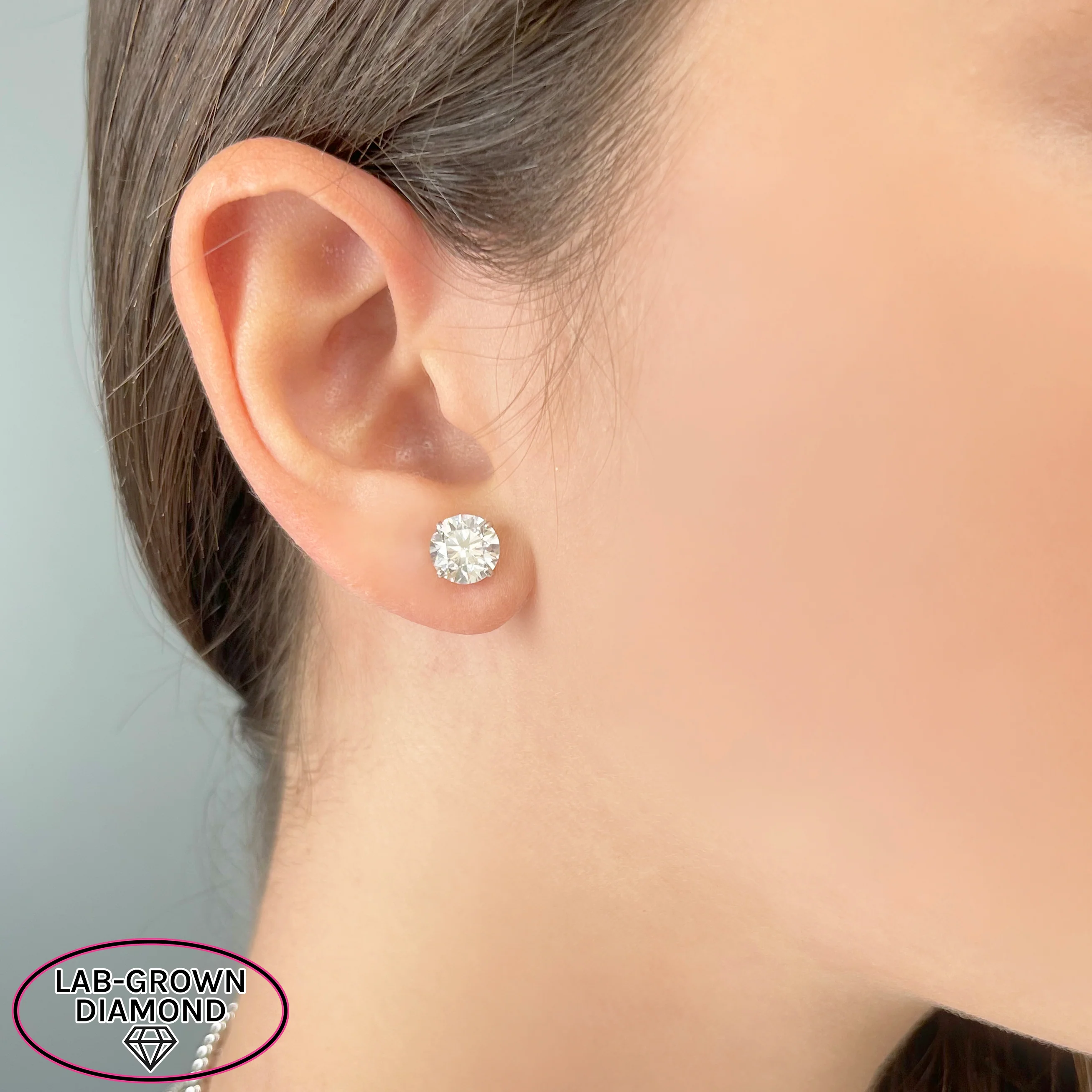 14K GOLD 4.00 CT LAB GROWN DIAMOND STUDS - Image 3