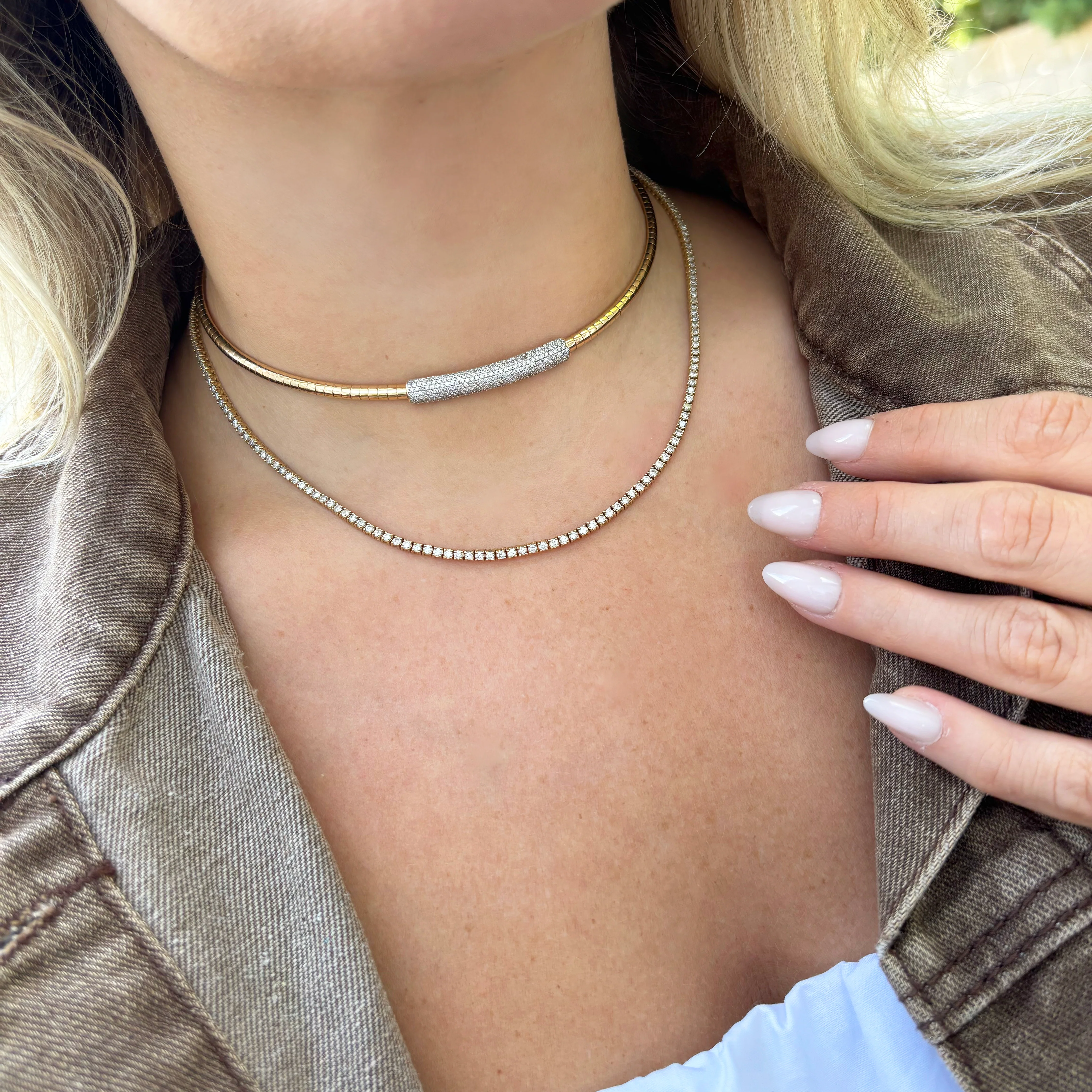 14K GOLD 4.68 CT DIAMOND TENNIS NECKLACE - Image 2