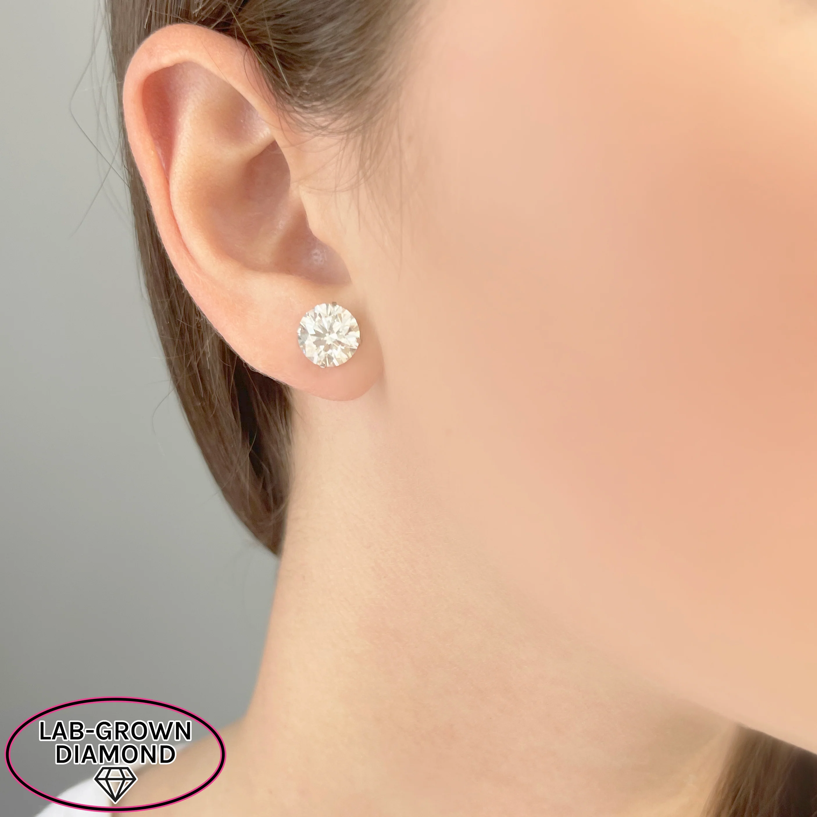 14K GOLD 6.00 CT LAB GROWN DIAMOND STUDS - Image 3