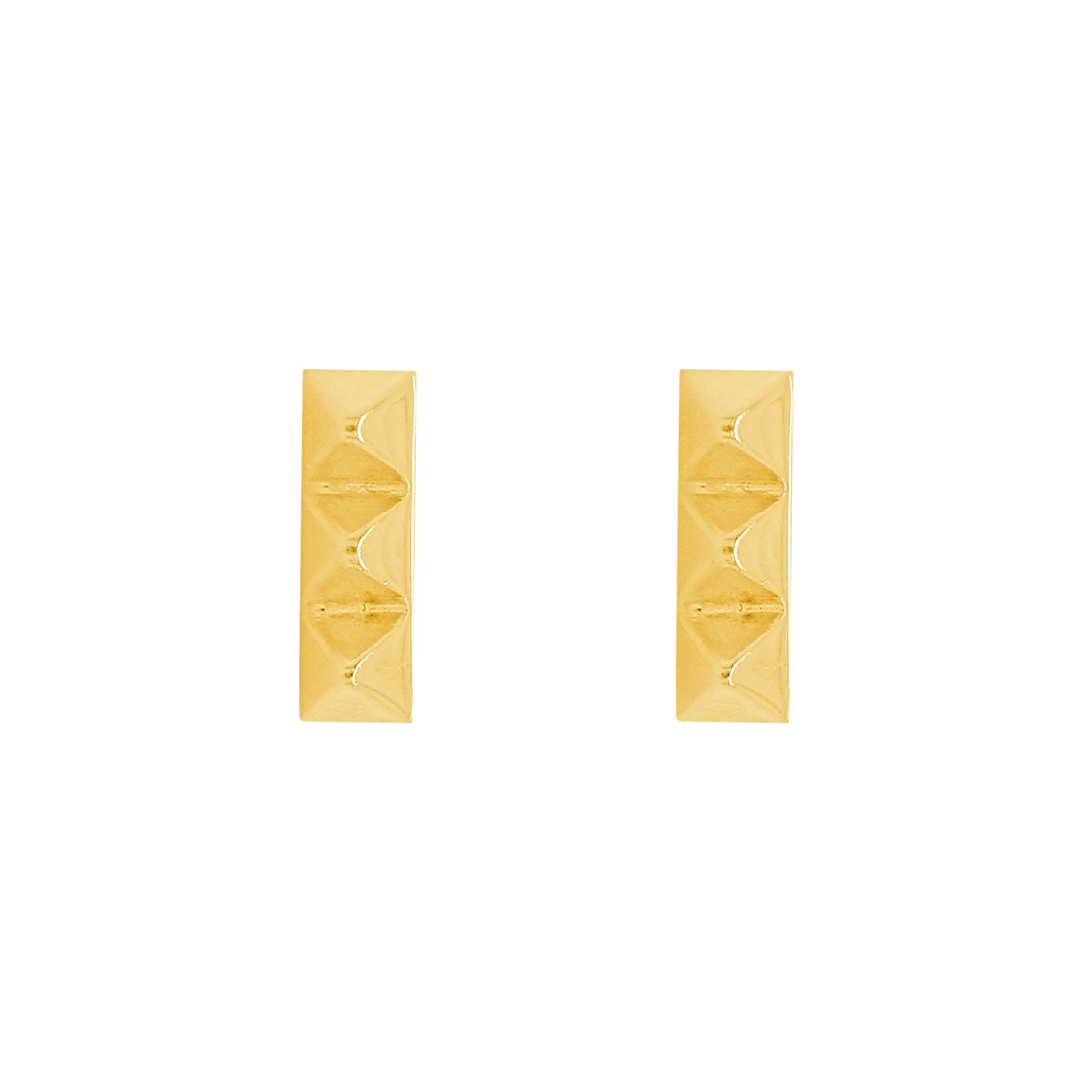 14K GOLD BAR SPIKE STUDS