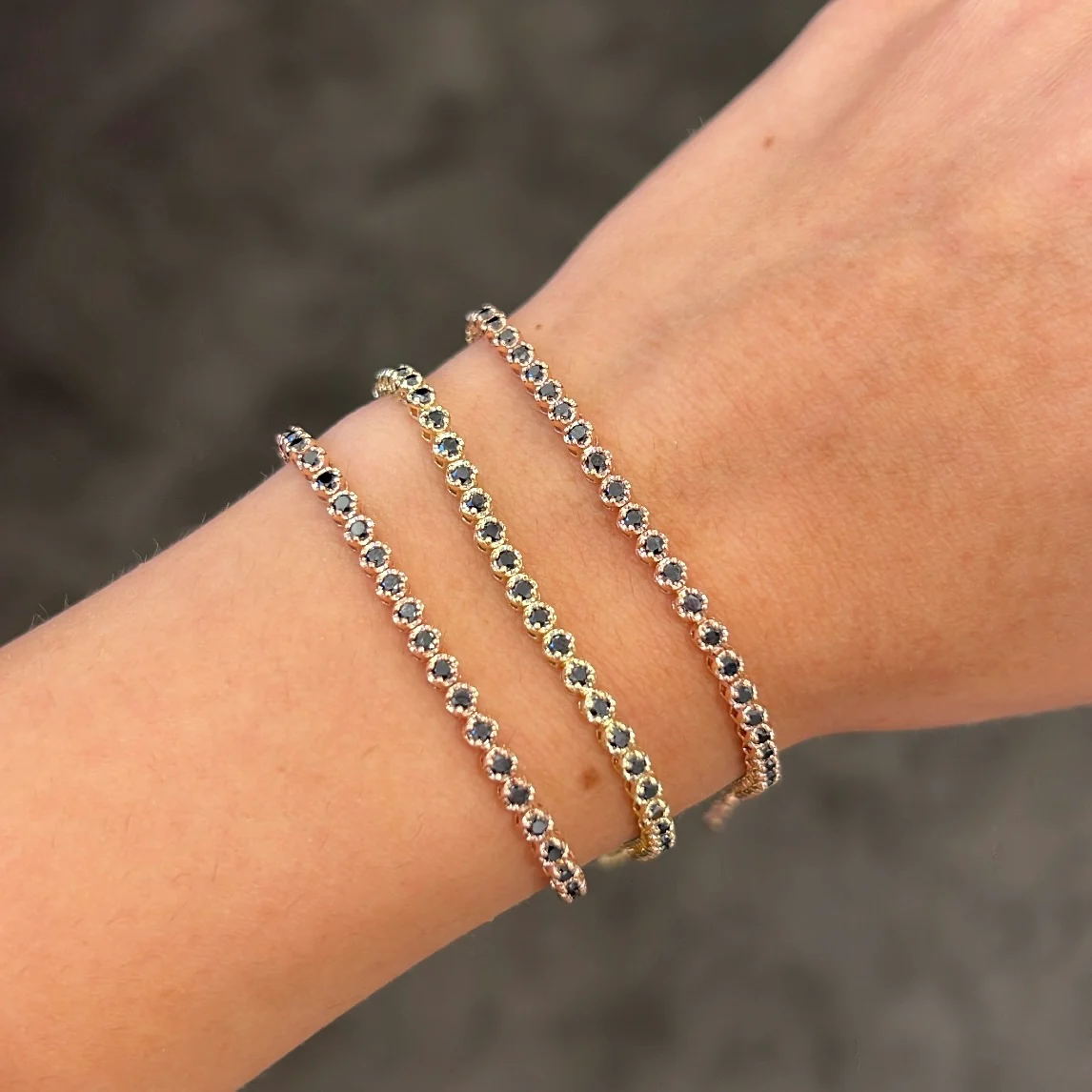 14K GOLD BLACK DIAMOND ADDISON BRACELET - Image 7