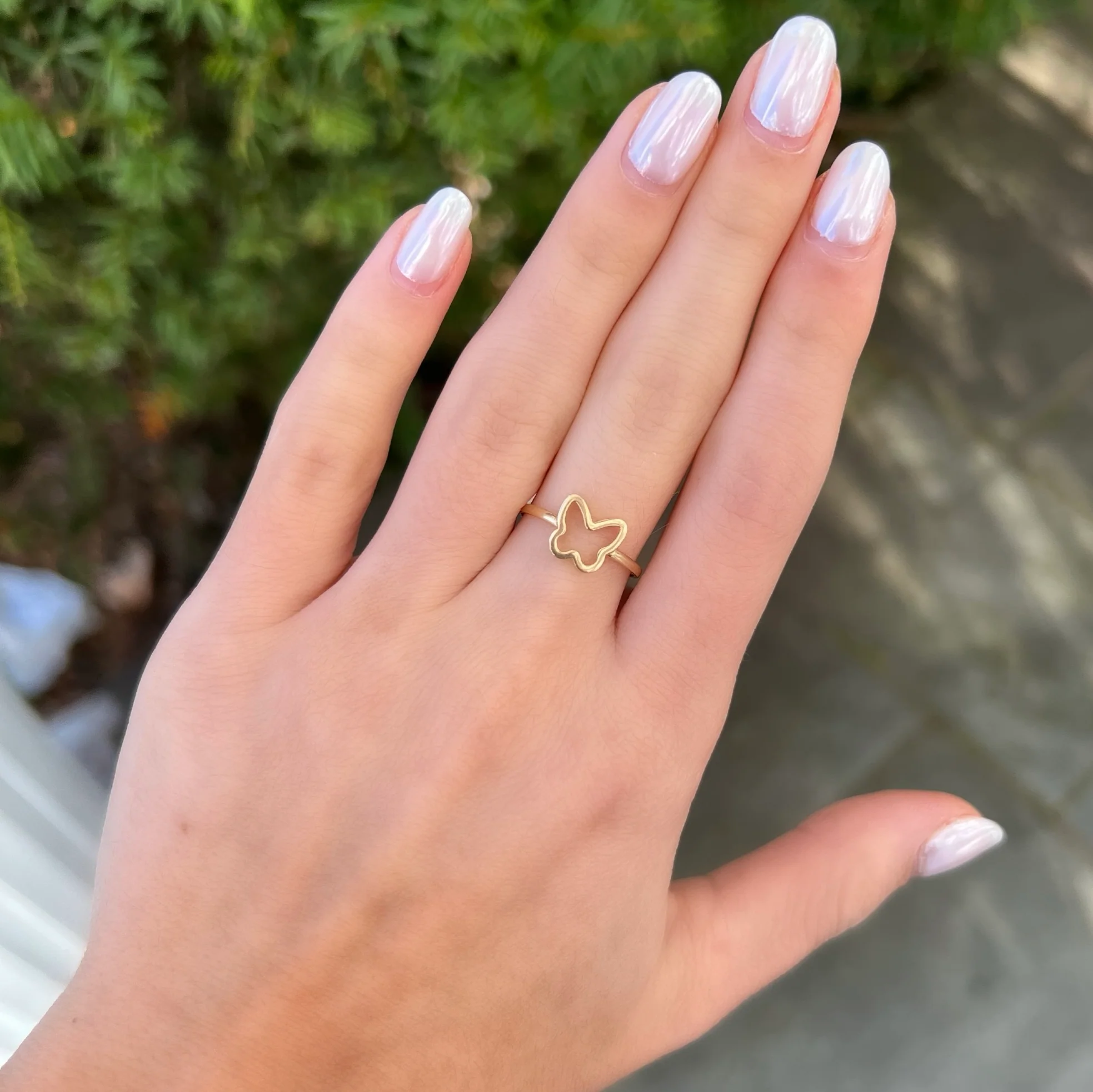 14K GOLD BUTTERFLY RING - Image 2