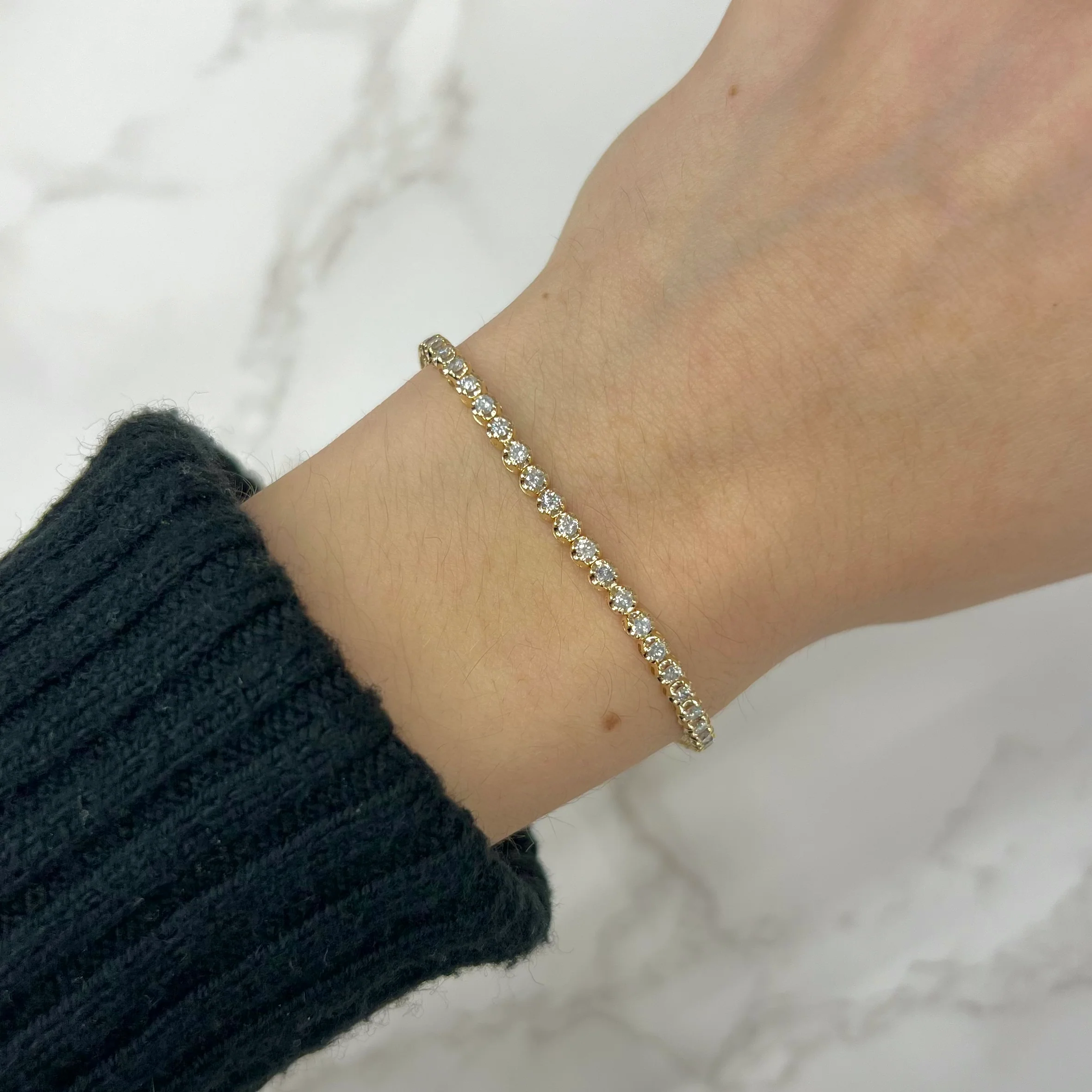 14K GOLD DIAMOND 1.90 CT MICHELLE TENNIS BRACELET - Image 3