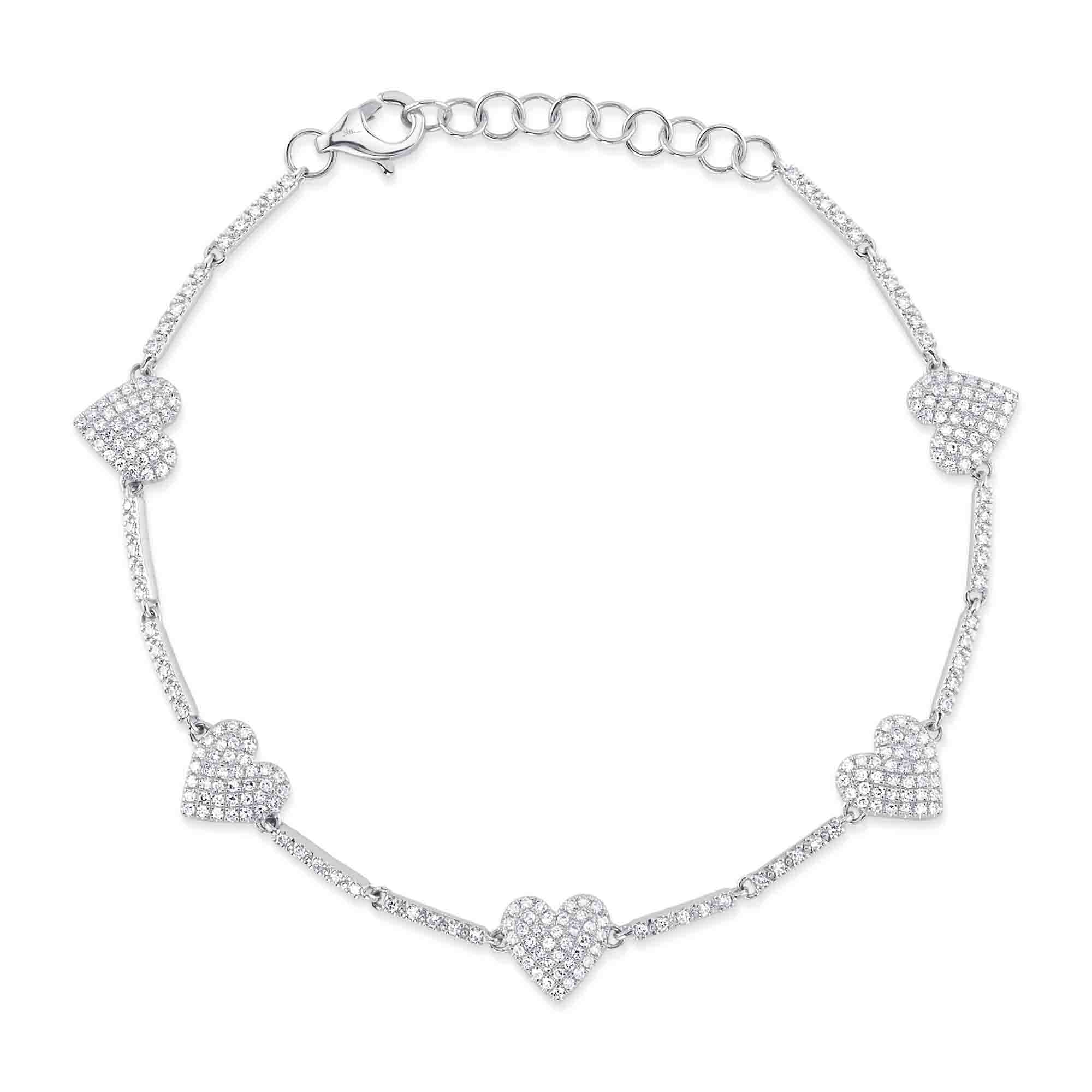 14K GOLD DIAMOND ALEXANDRA HEART BRACELET - Image 3