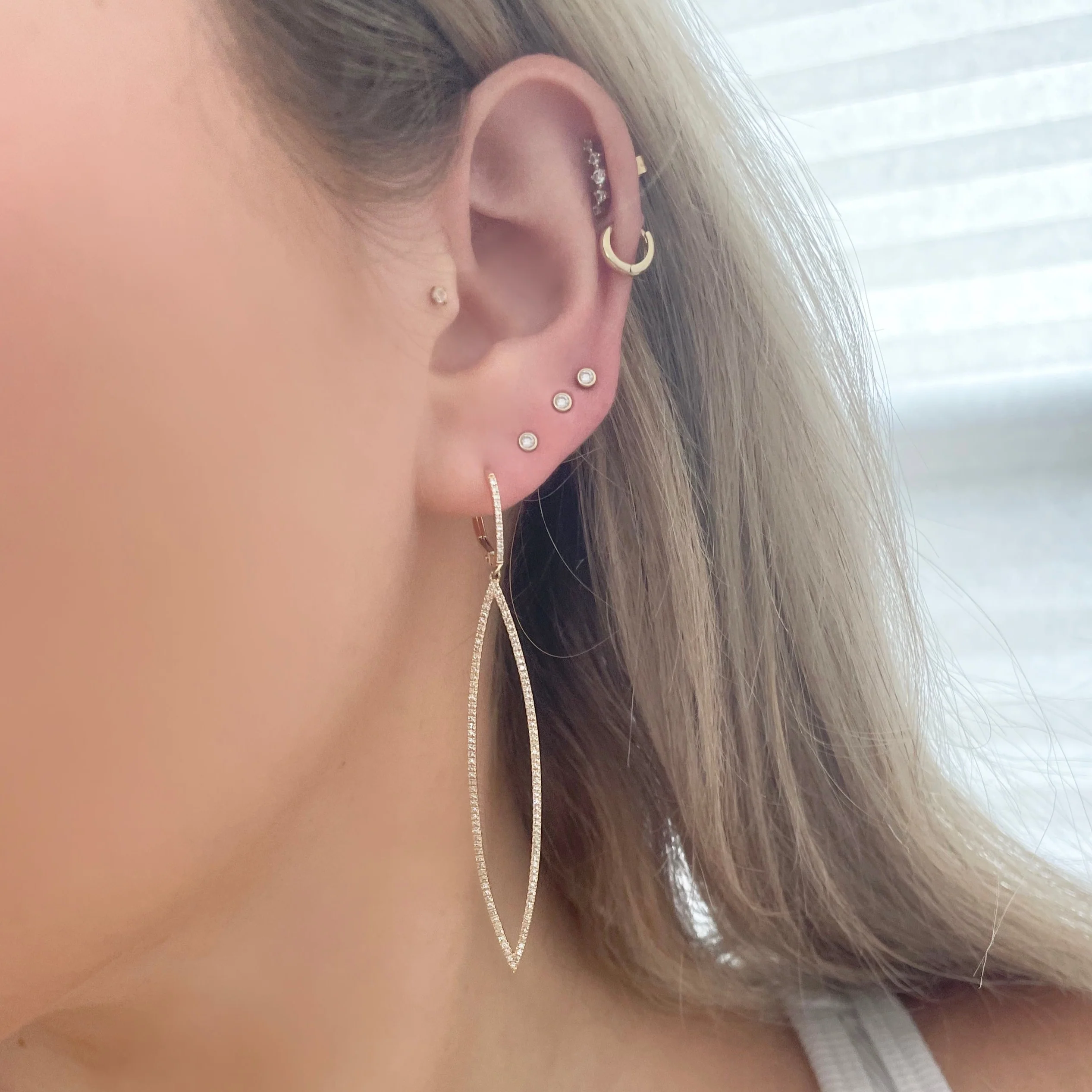 14K GOLD DIAMOND ALICE EARRINGS - Image 3