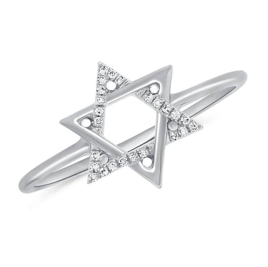 14K GOLD DIAMOND ARIELLE STAR OF DAVID RING - Image 3