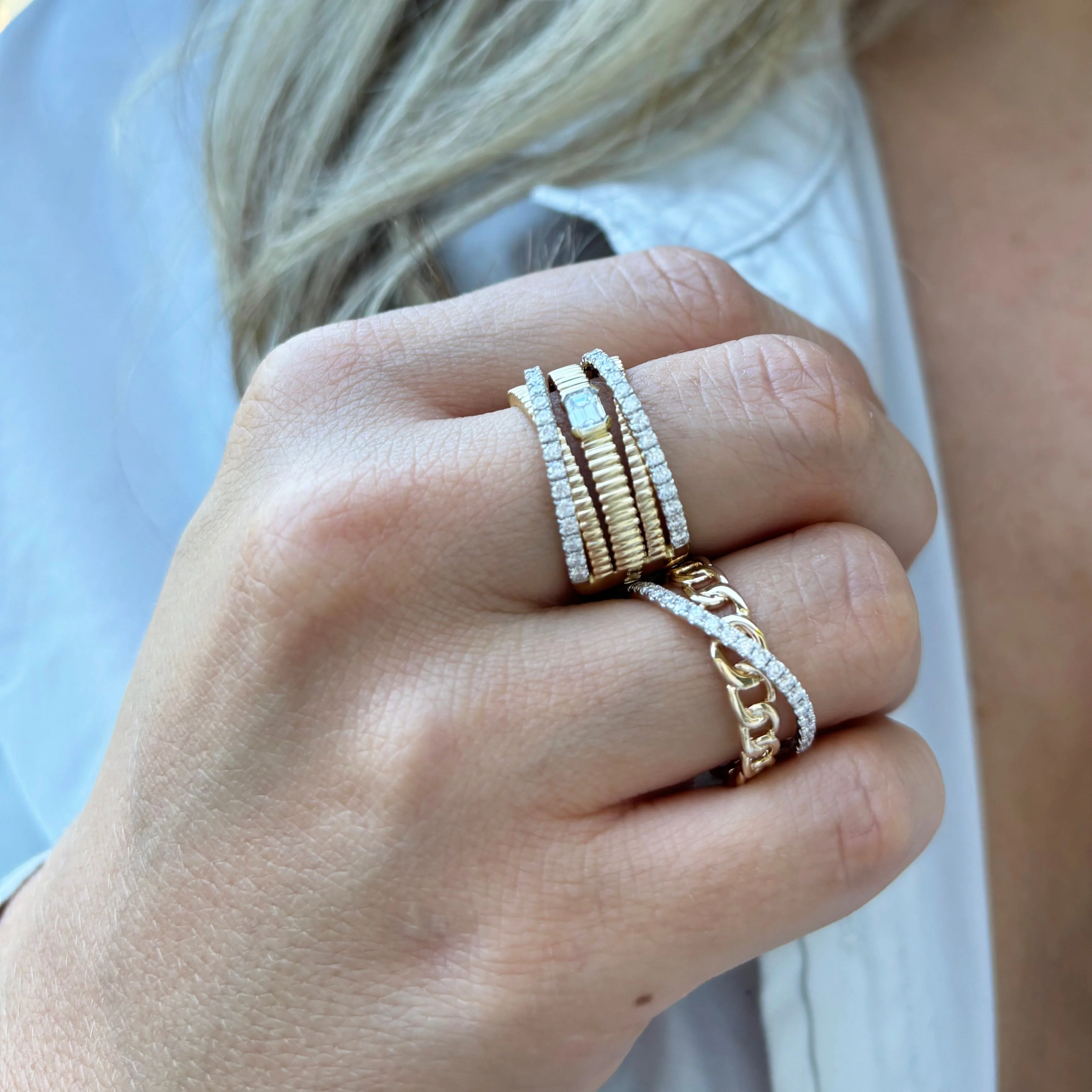 14K GOLD DIAMOND ASHLEY RING - Image 4