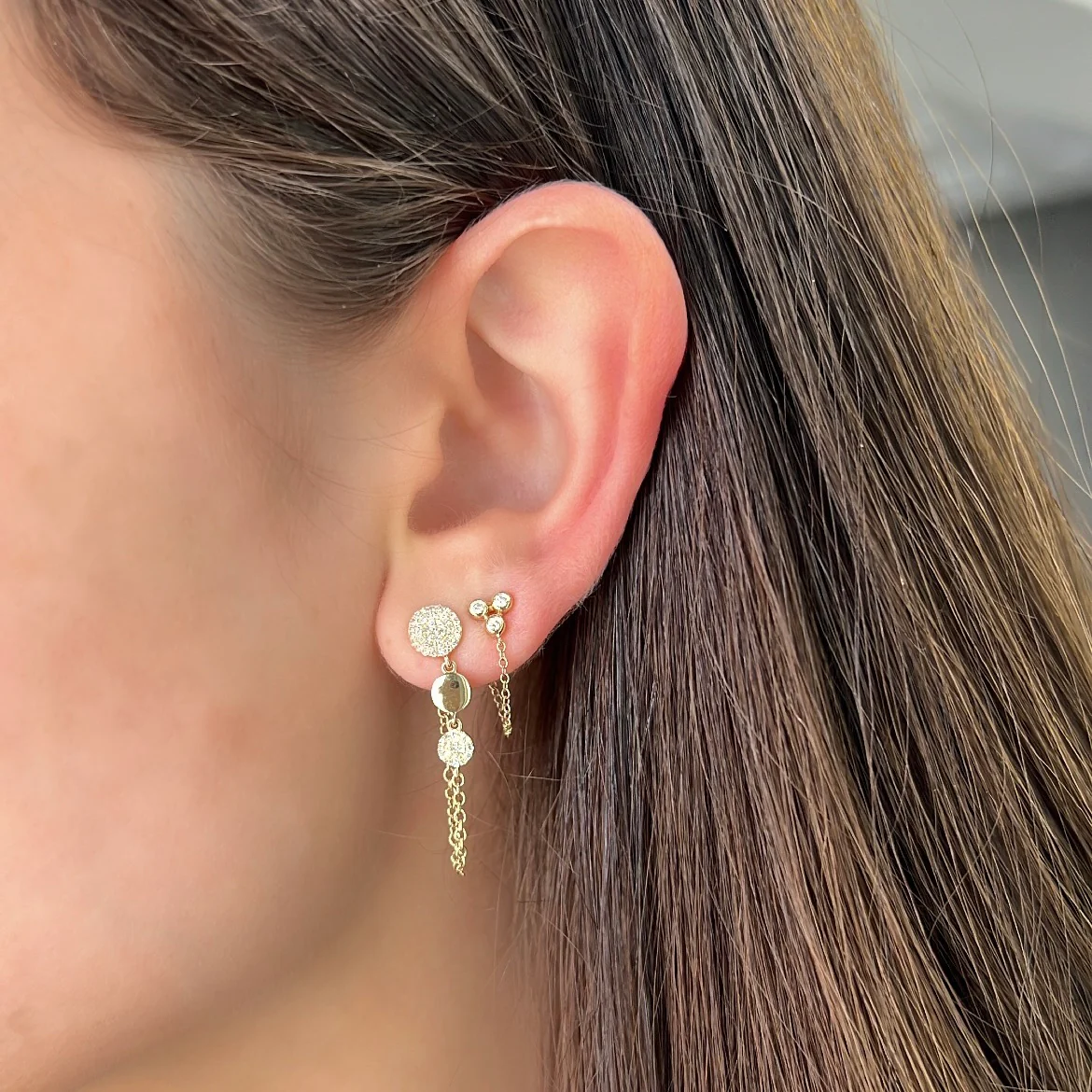 14K GOLD DIAMOND ASPEN EARRINGS - Image 2