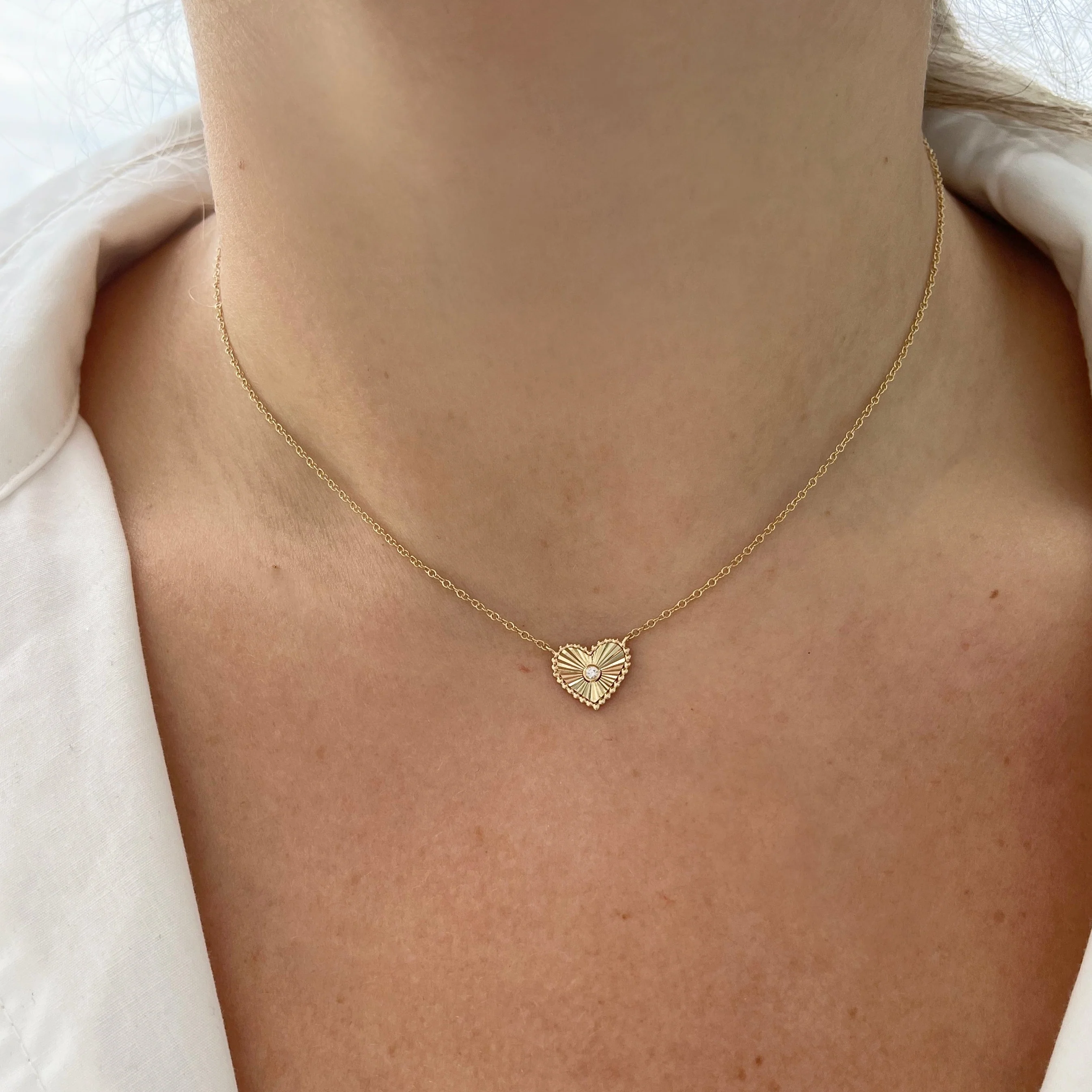 14K GOLD DIAMOND ATARA HEART NECKLACE - Image 3