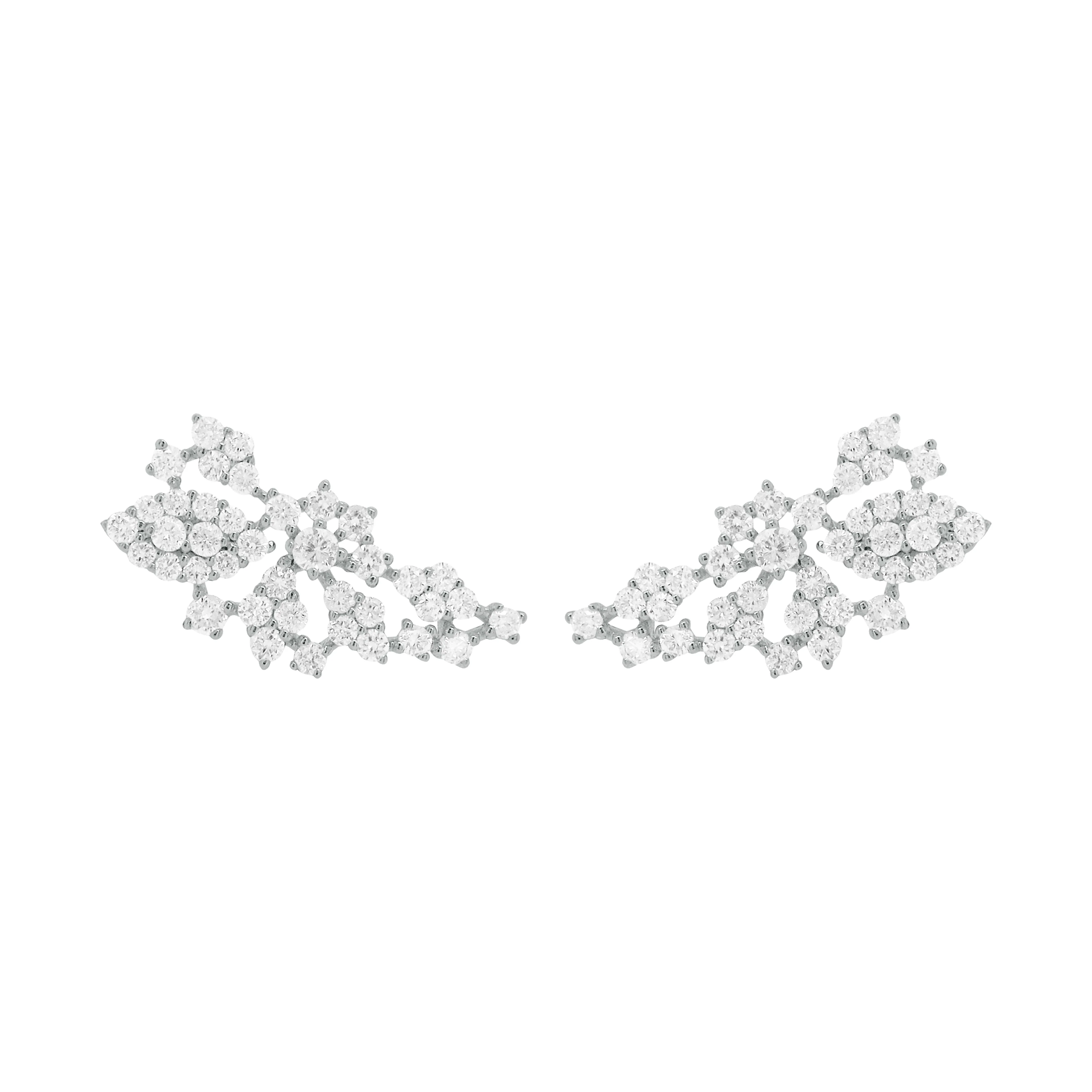 14K GOLD DIAMOND AVIVA STUDS