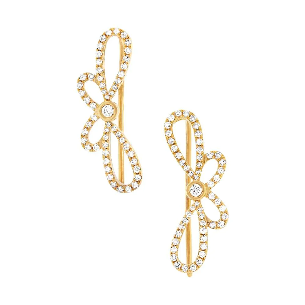 14K GOLD DIAMOND BOW CRAWLERS - Image 2