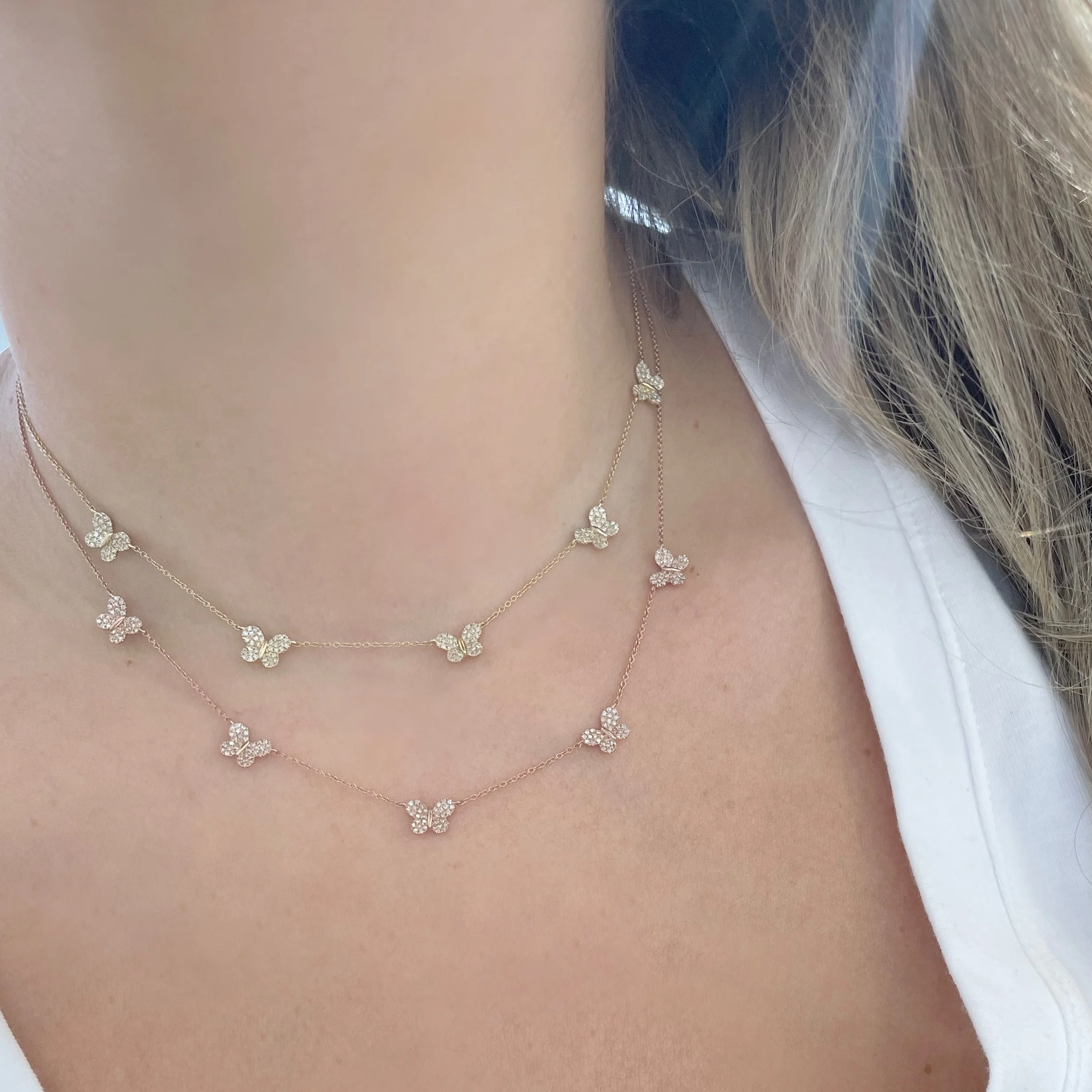14K GOLD DIAMOND BRIELLE BUTTERFLY NECKLACE - Image 2