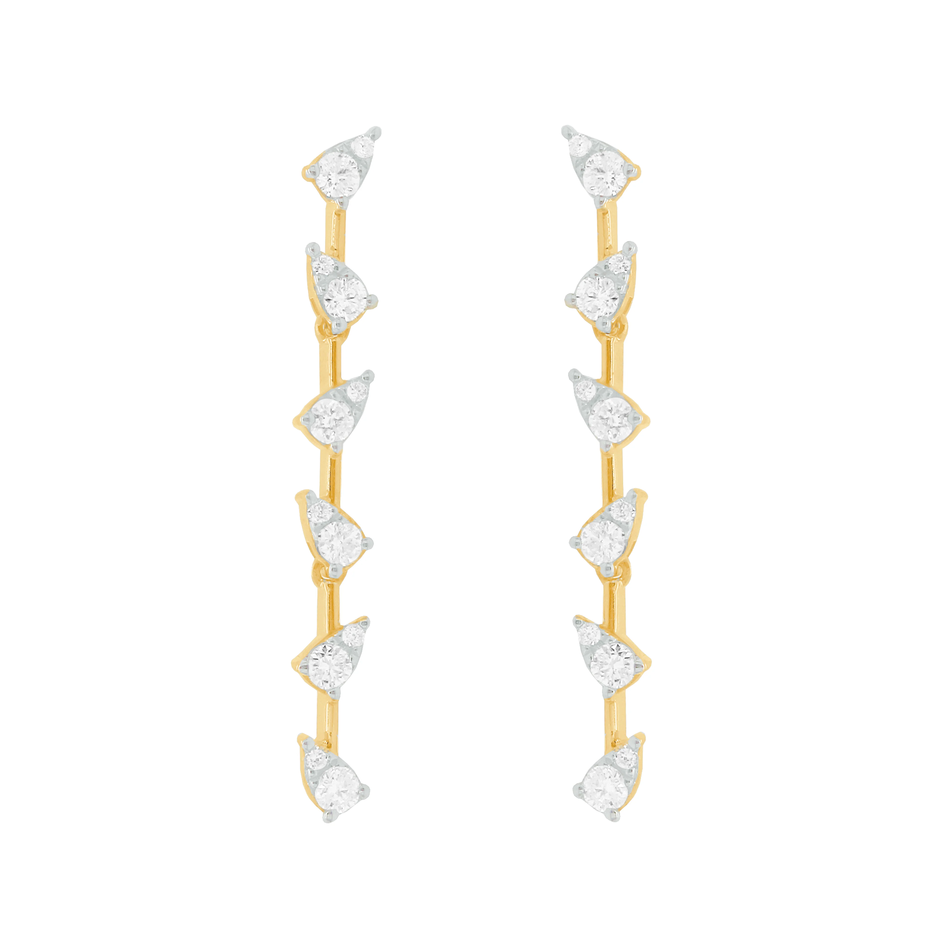 14K GOLD DIAMOND BROOKE EARRINGS - Image 2