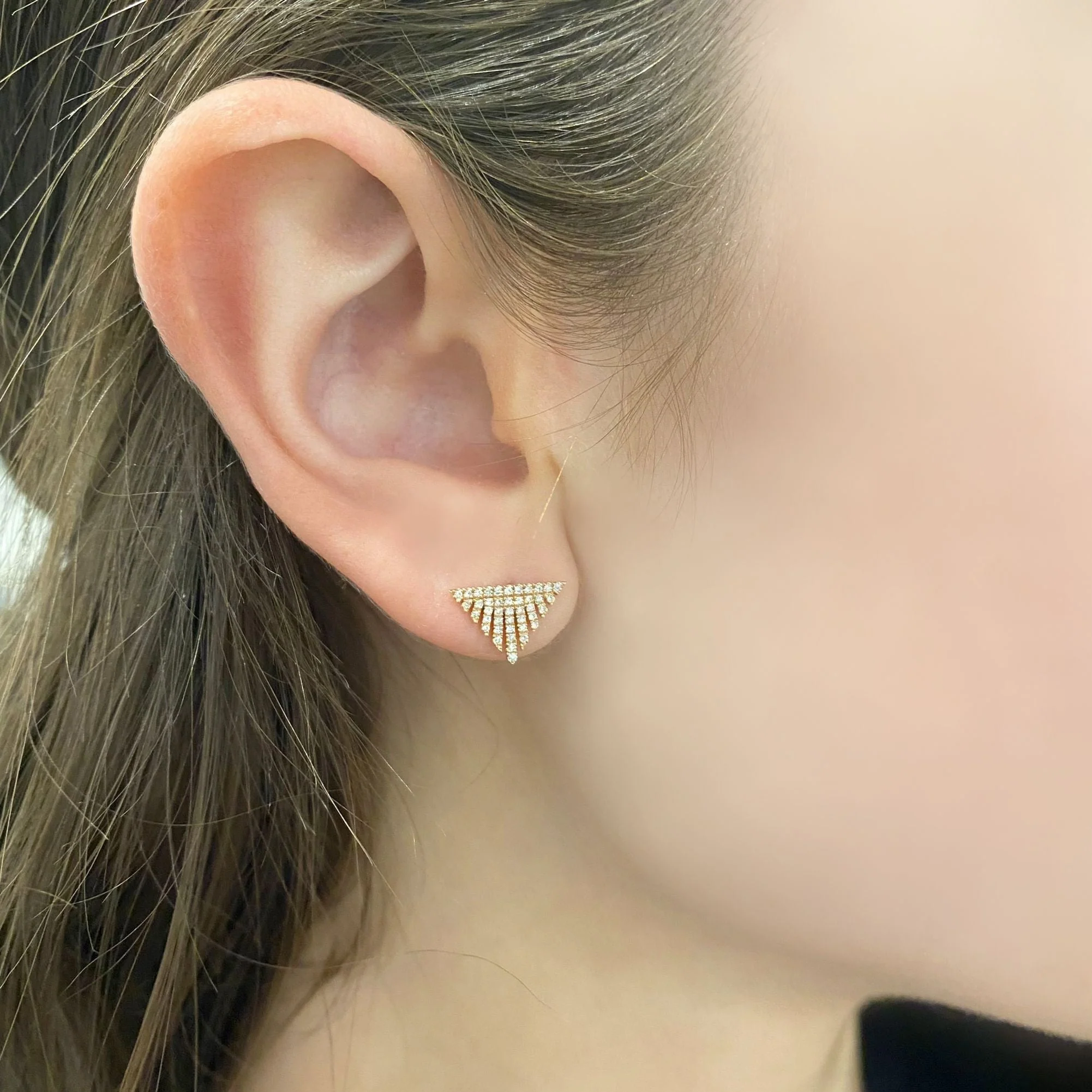 14K GOLD DIAMOND CALLIE STUDS - Image 2