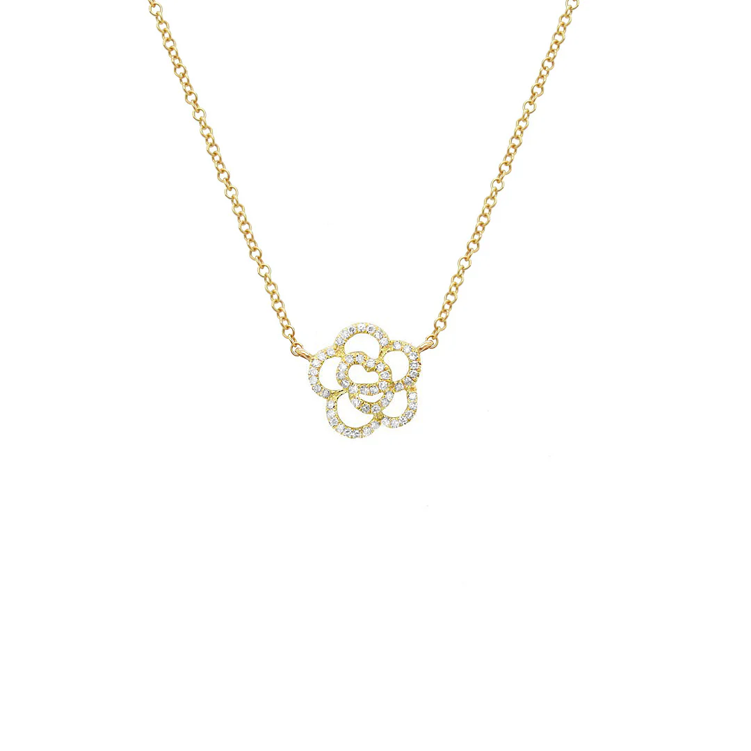 14K GOLD DIAMOND CAMILIA NECKLACE - Image 3