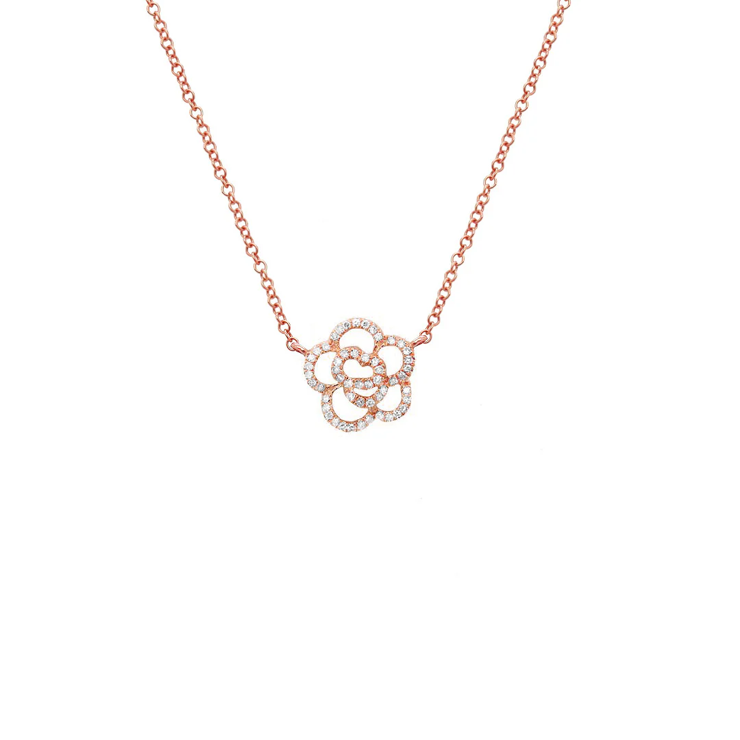 14K GOLD DIAMOND CAMILIA NECKLACE - Image 4