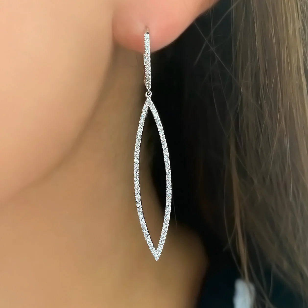 14K GOLD DIAMOND CARA EARRINGS - Image 5