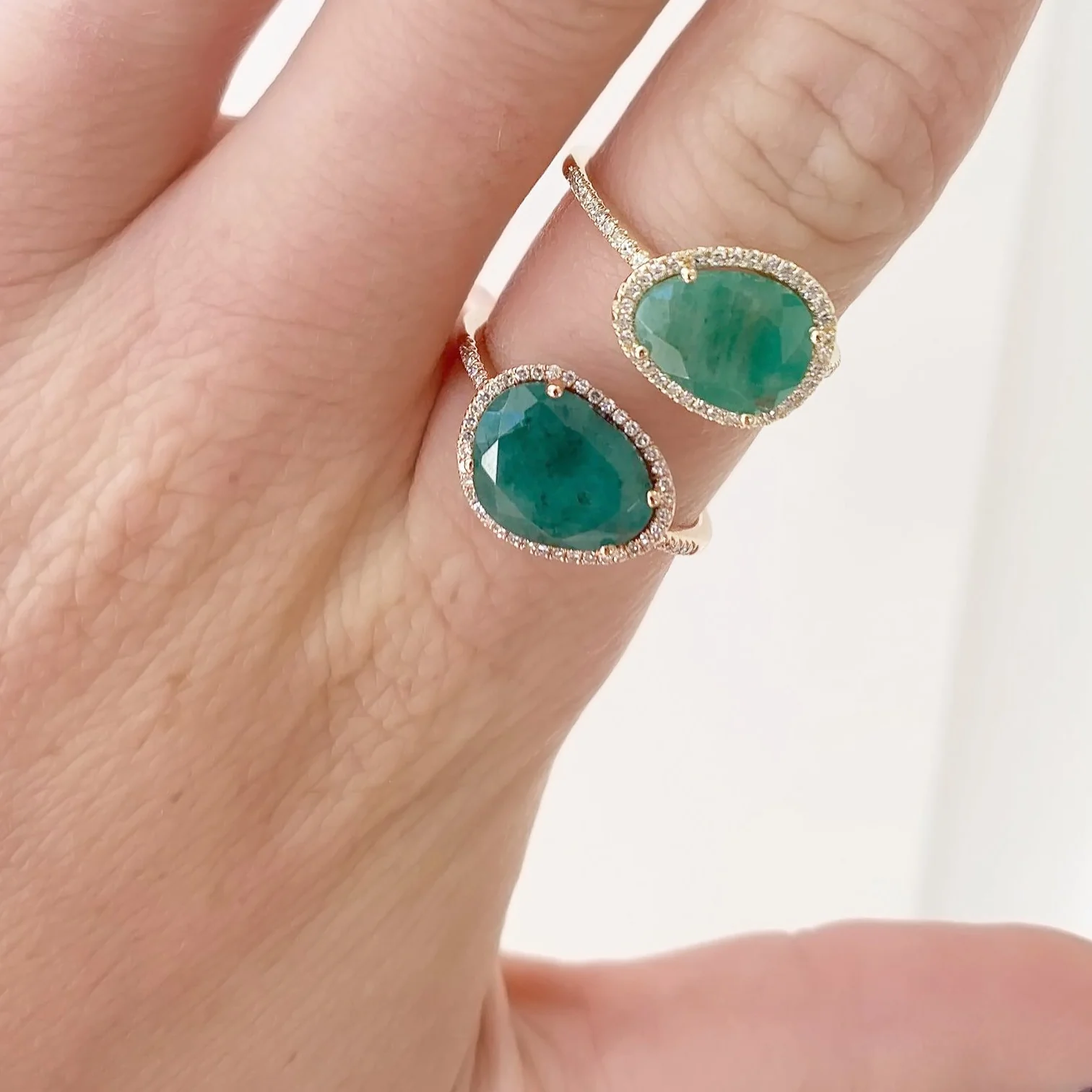 14K GOLD DIAMOND CARA EMERALD RING - Image 3