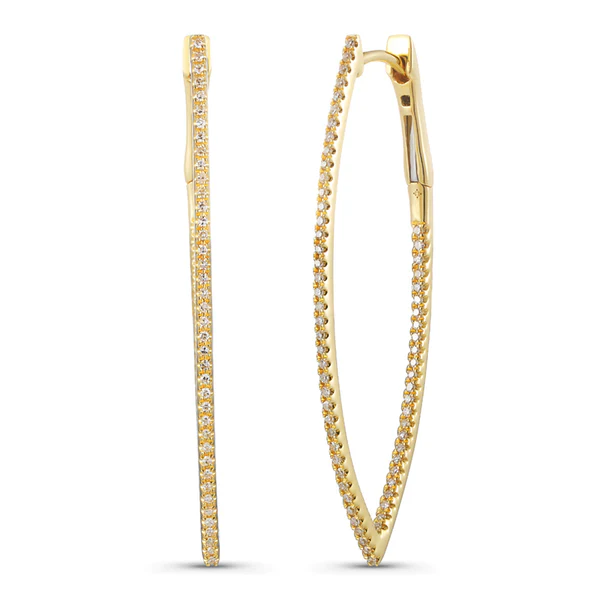14K GOLD DIAMOND CARLY HOOPS - Image 2