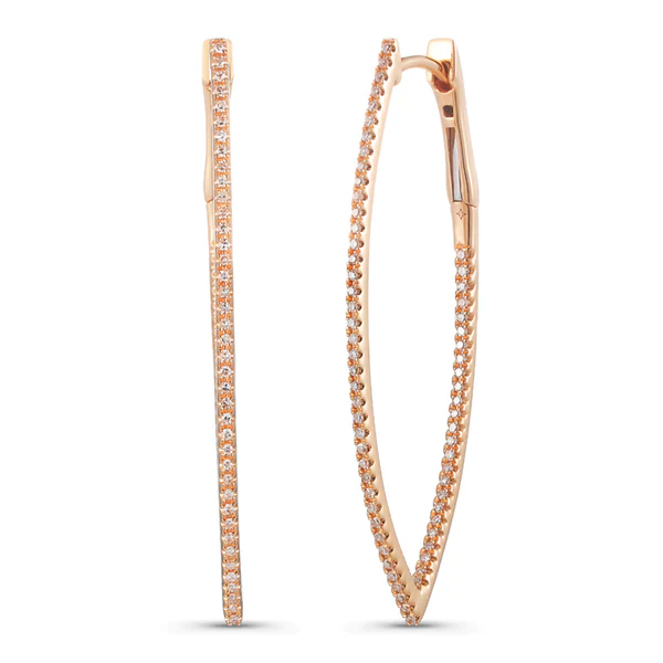 14K GOLD DIAMOND CARLY HOOPS - Image 4