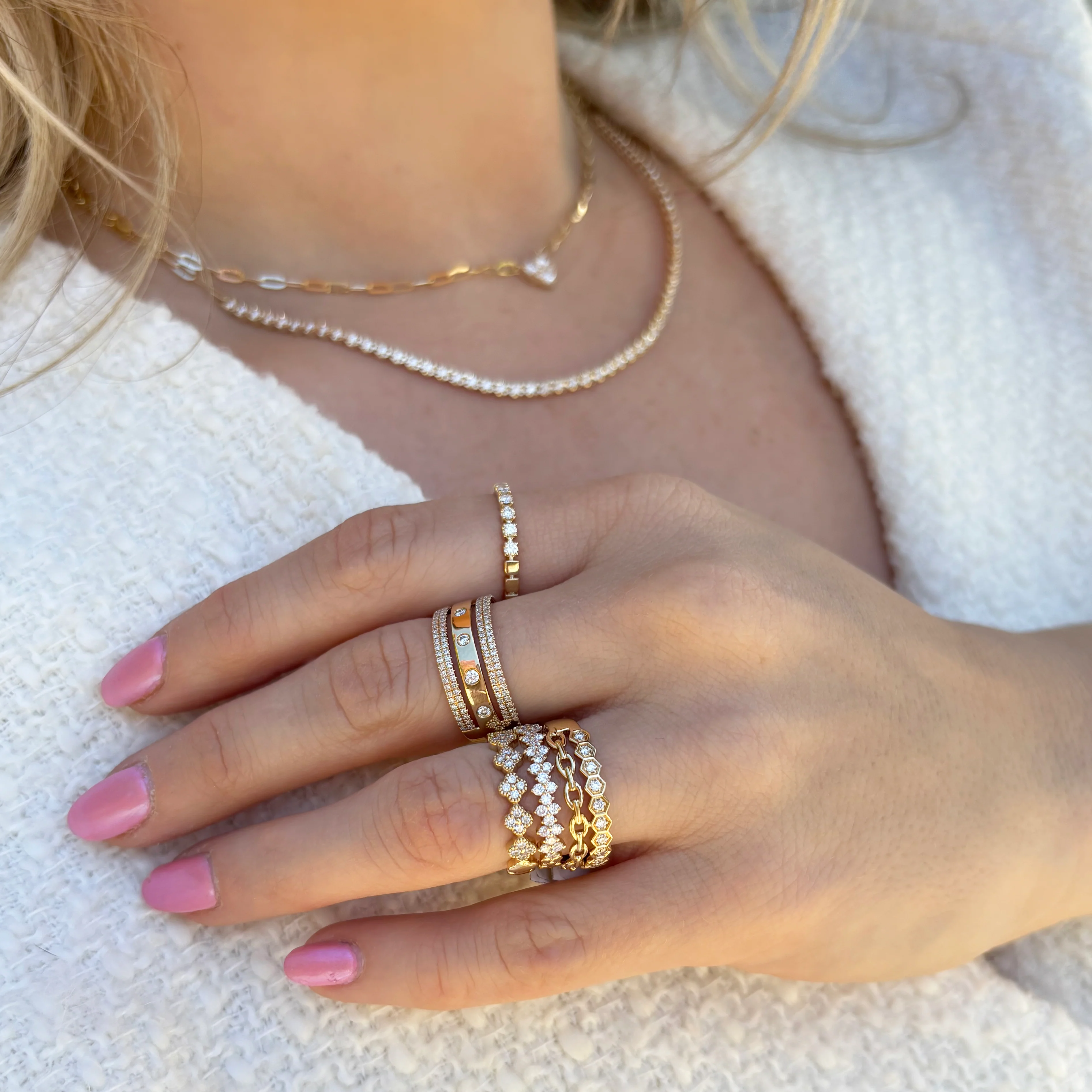 14K GOLD DIAMOND CASSIE CLOVER RING - Image 2