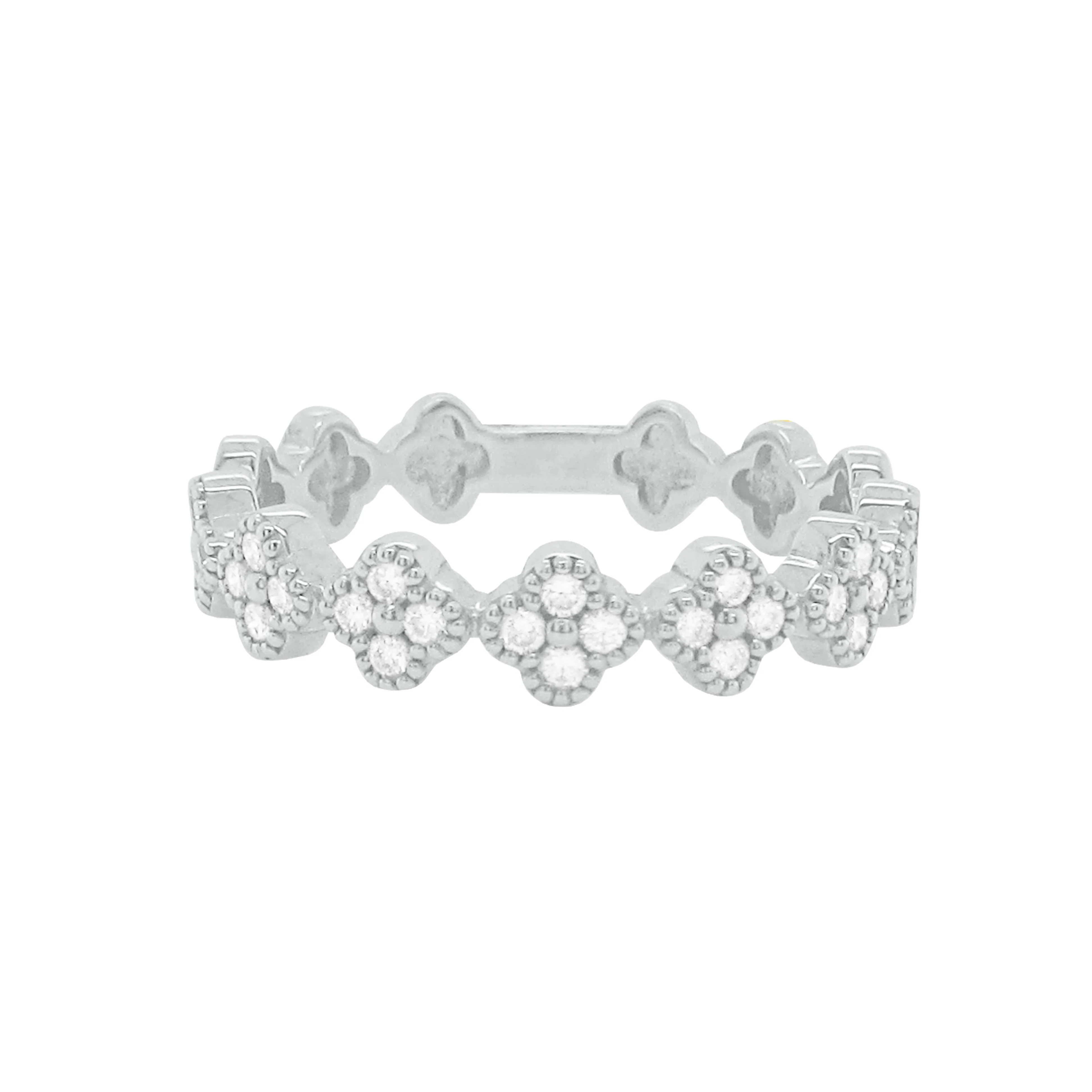 14K GOLD DIAMOND CASSIE CLOVER RING - Image 3