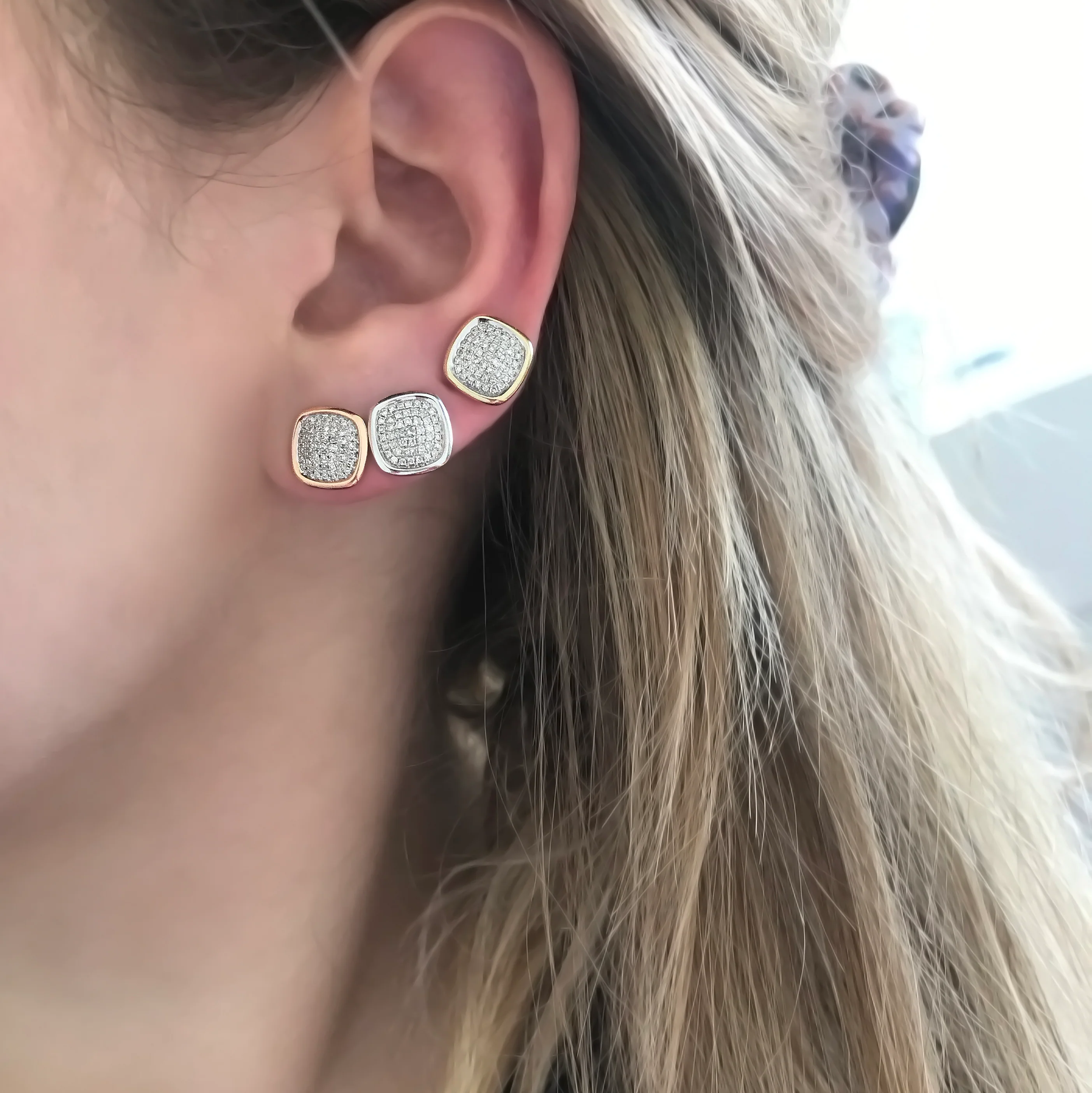 14K GOLD DIAMOND CASSIE STUDS - Image 2