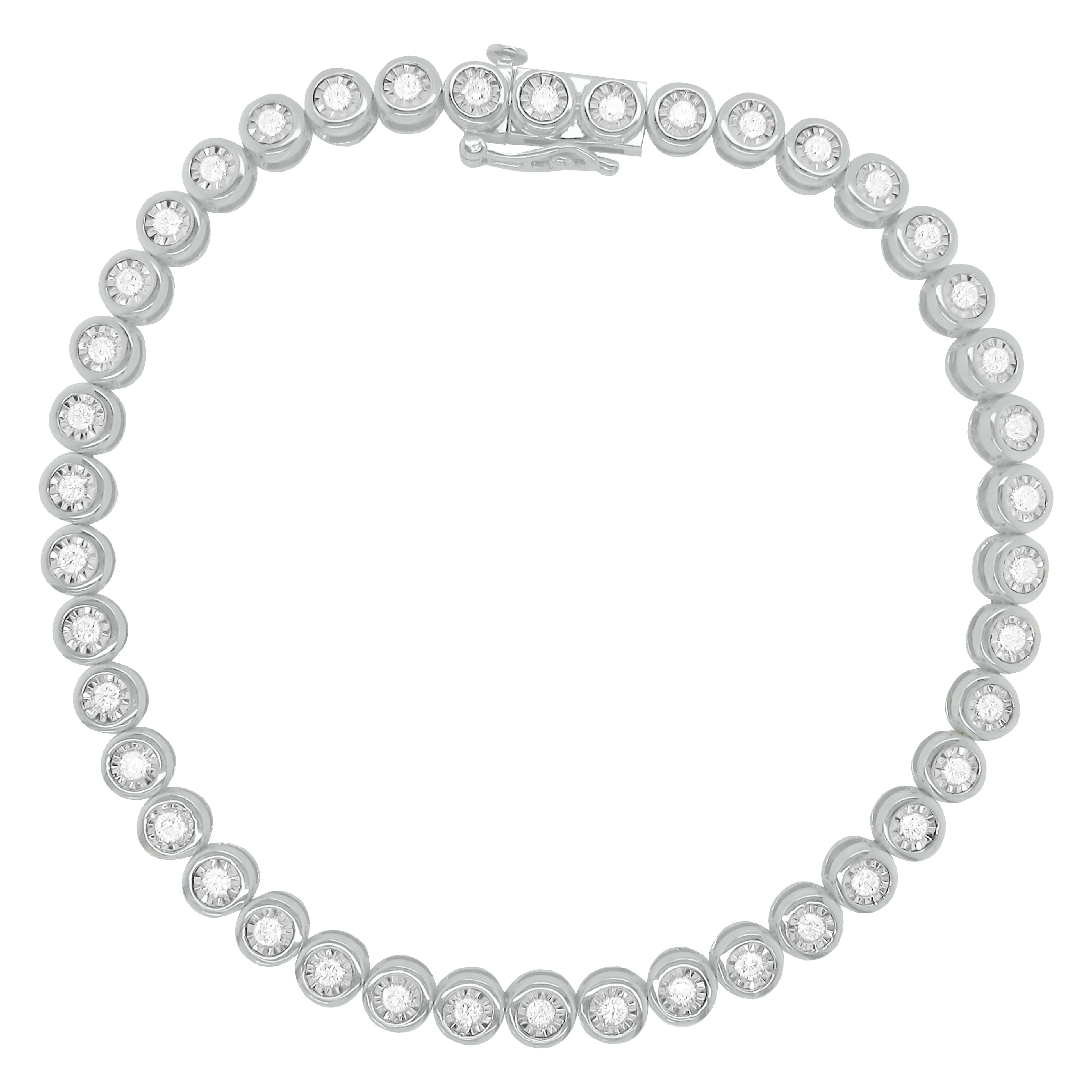 14K GOLD DIAMOND CHARLENE BEZEL TENNIS BRACELET - Image 3