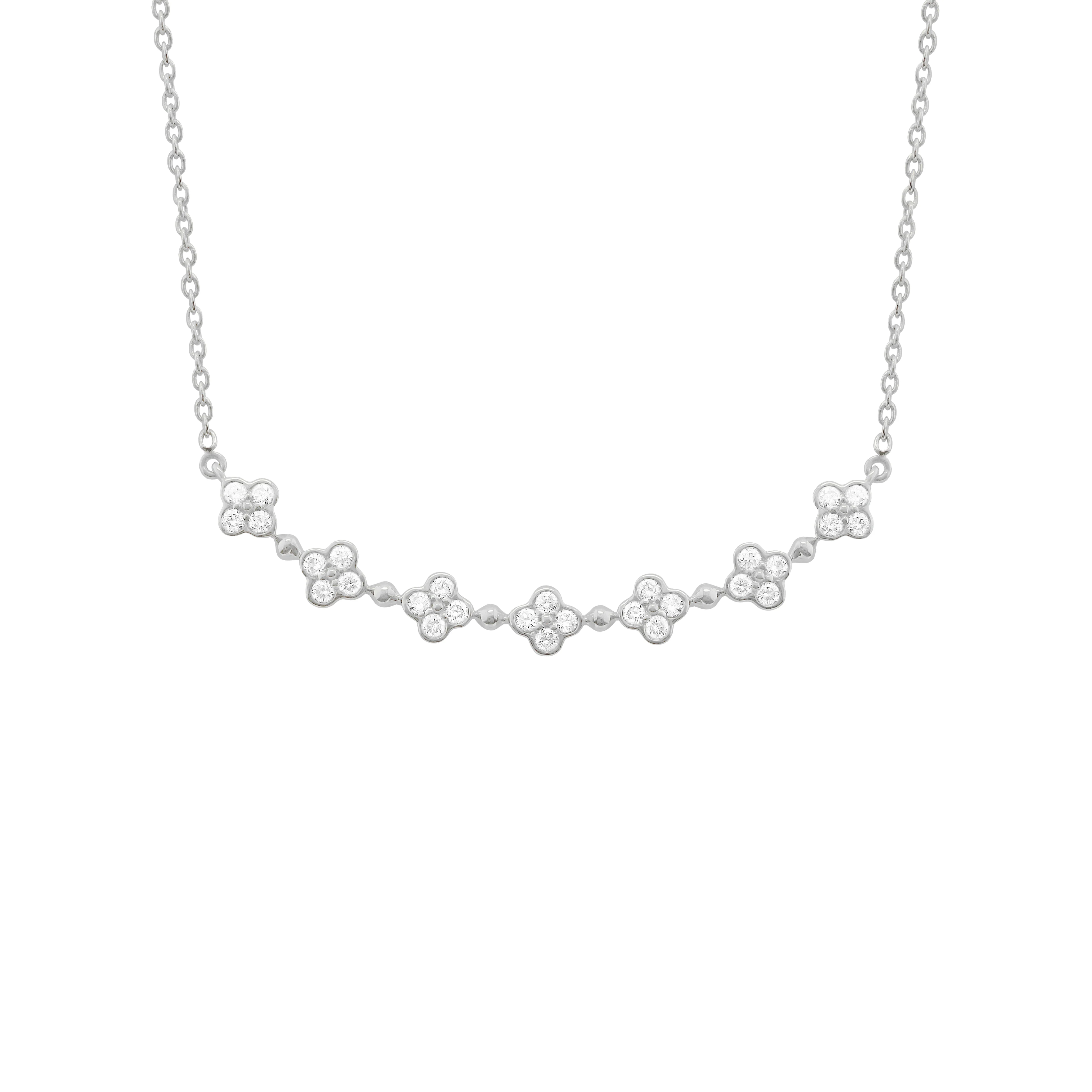 14K GOLD DIAMOND CINDY CLOVER NECKLACE