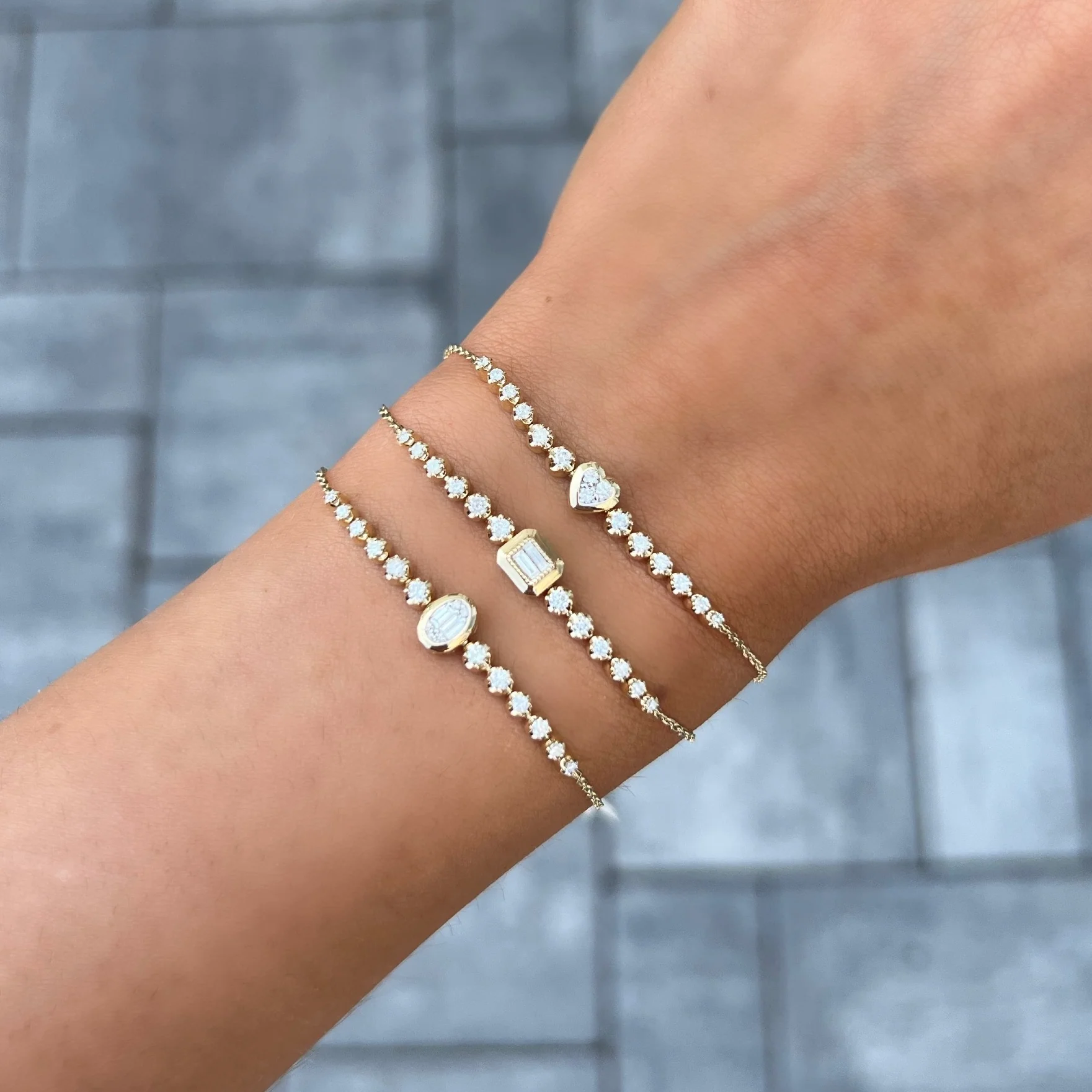 14K GOLD DIAMOND CLARISSA BAGUETTE BRACELET - Image 3