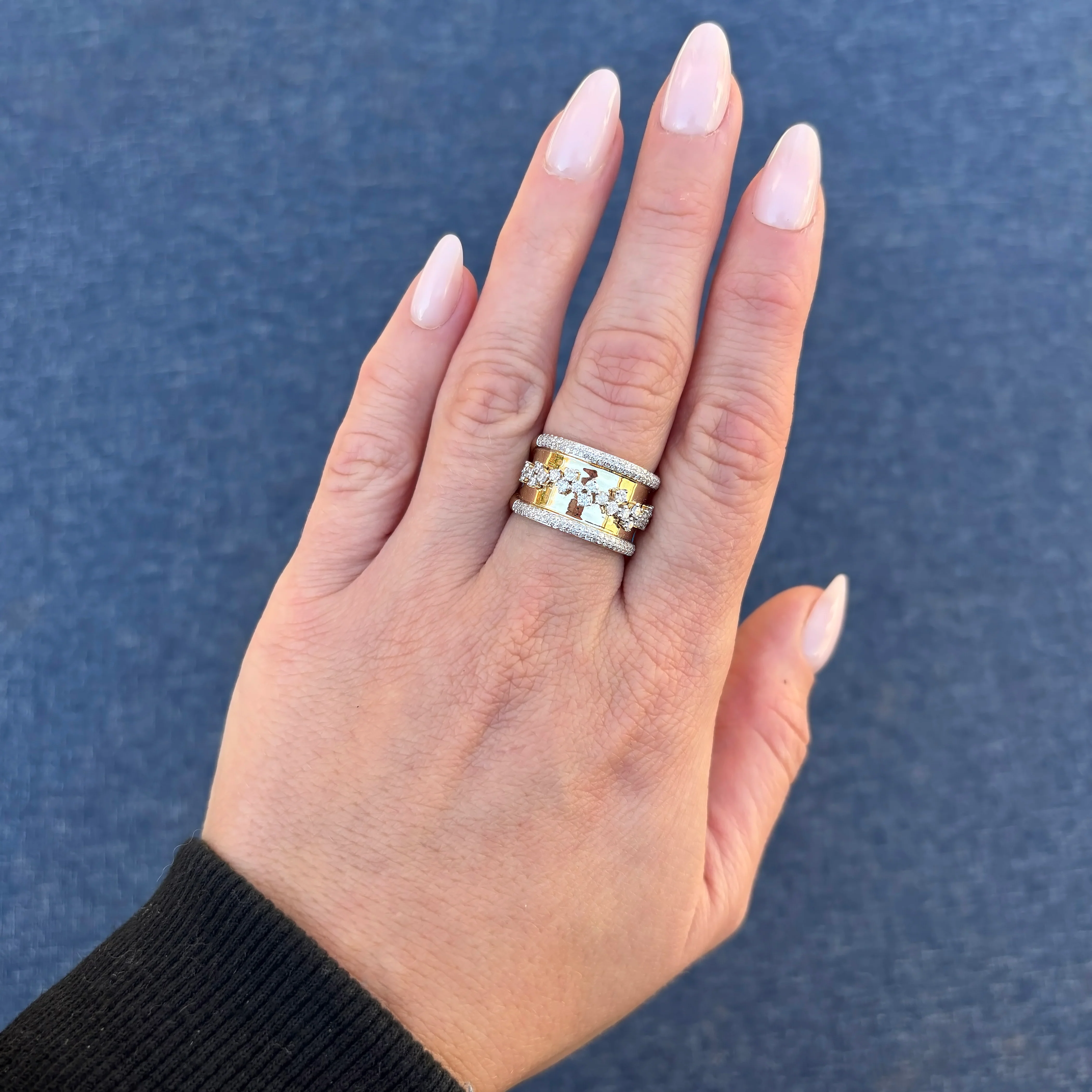 14K GOLD DIAMOND CLEO RING - Image 3