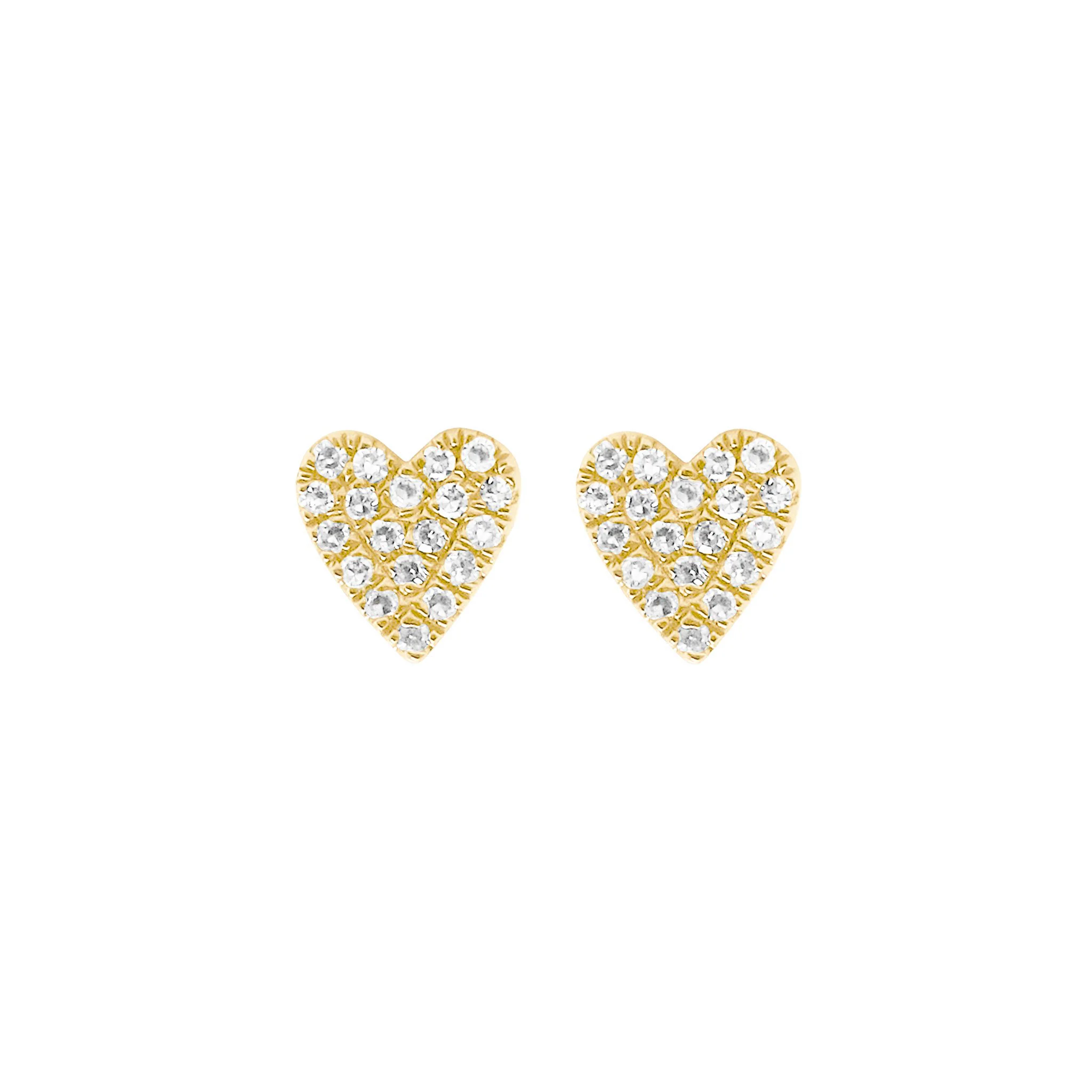 14K GOLD DIAMOND COCO HEART STUDS