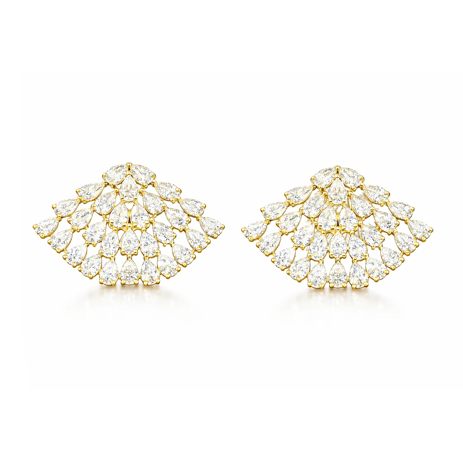 14K GOLD DIAMOND DAHLIA EARRINGS