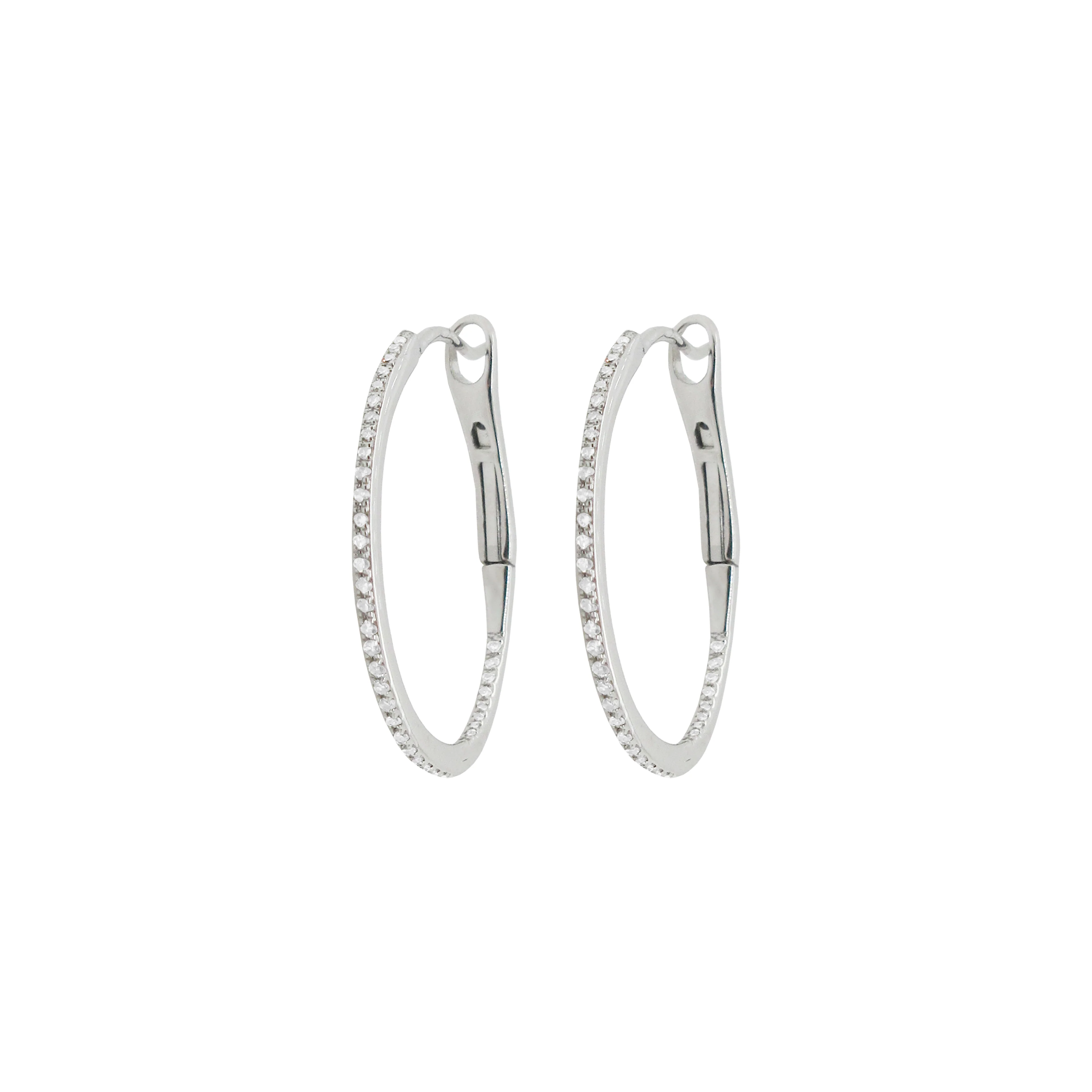 14K GOLD DIAMOND SMALL DALIA HOOPS - Image 4