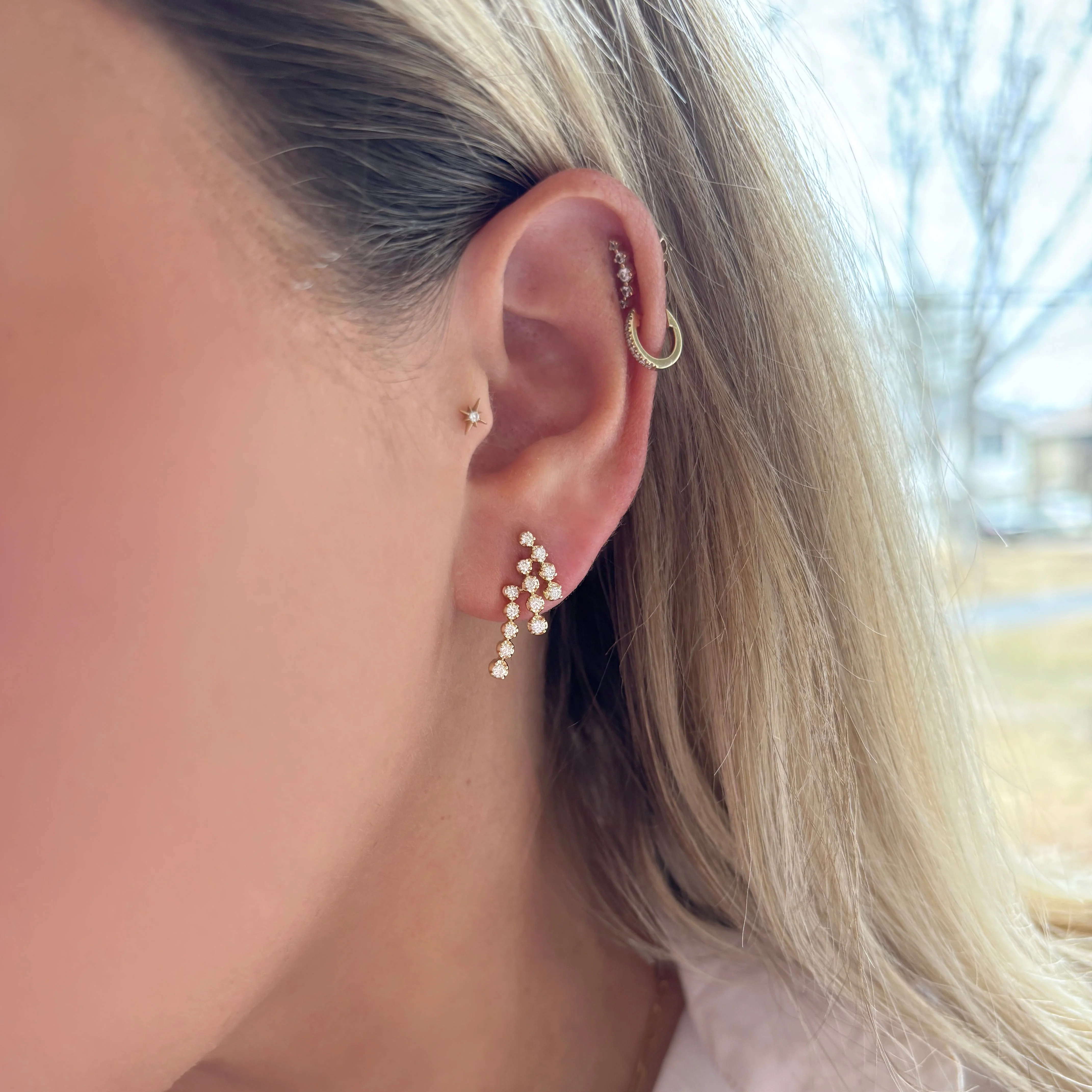 14K GOLD DIAMOND DANA STUDS - Image 2
