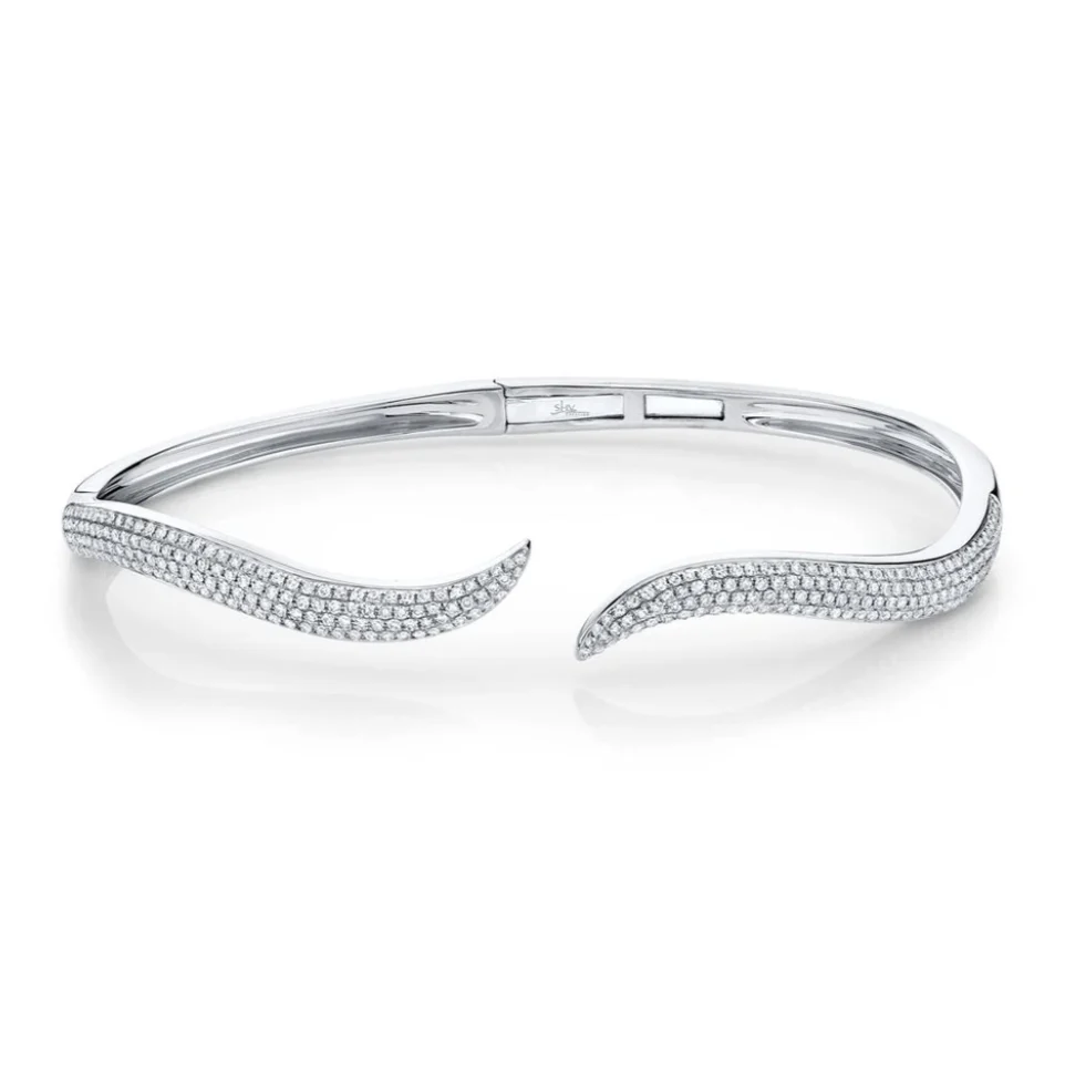 14K GOLD DIAMOND DANA WAVE BANGLE - Image 3