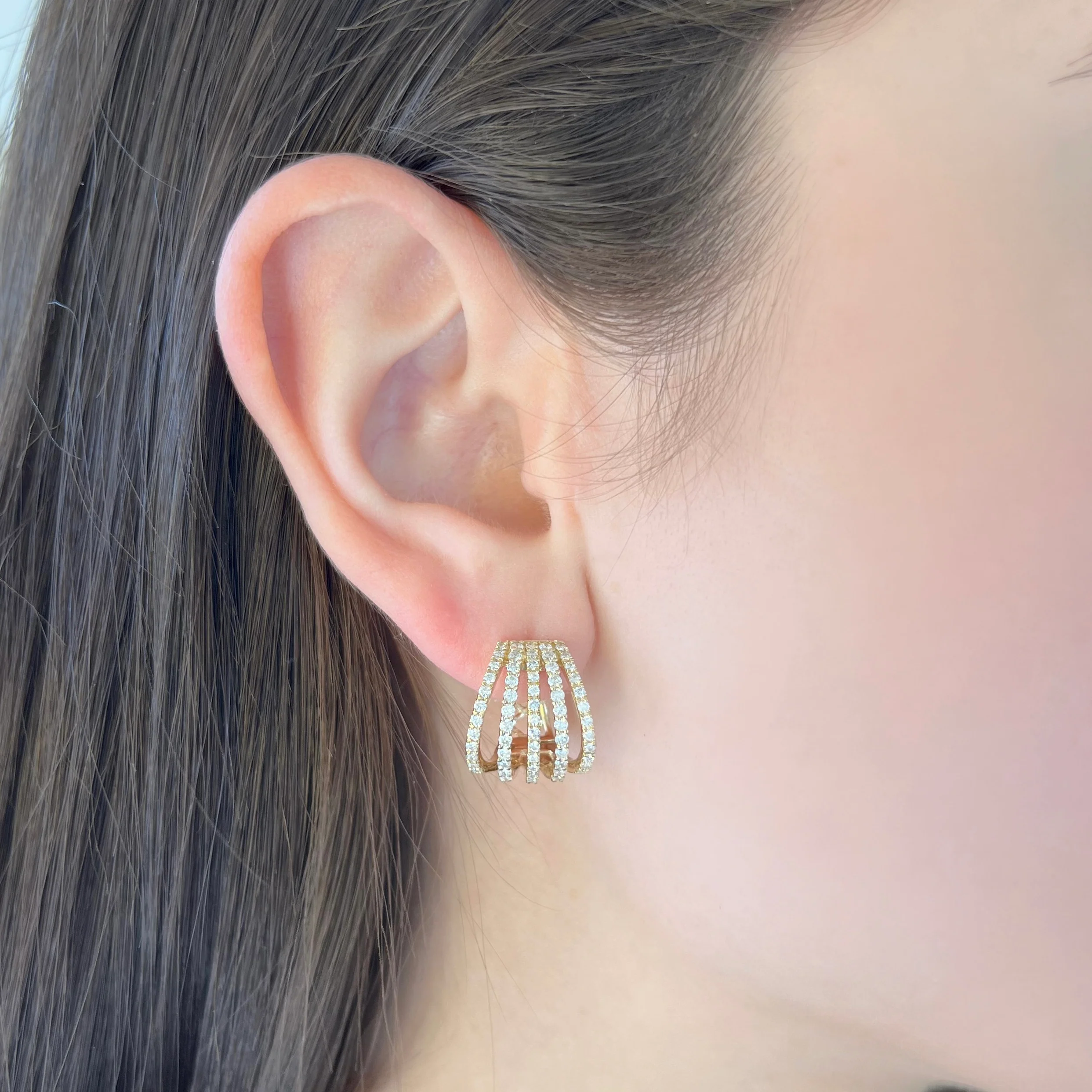 14K GOLD DIAMOND DANI HOOPS - Image 2