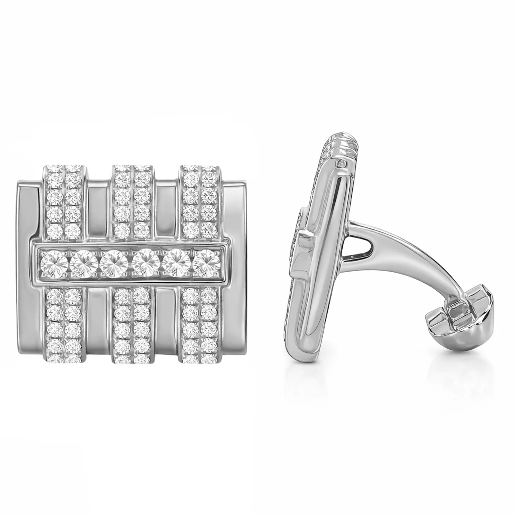 14K GOLD DIAMOND DAVE CUFFLINKS - Image 4