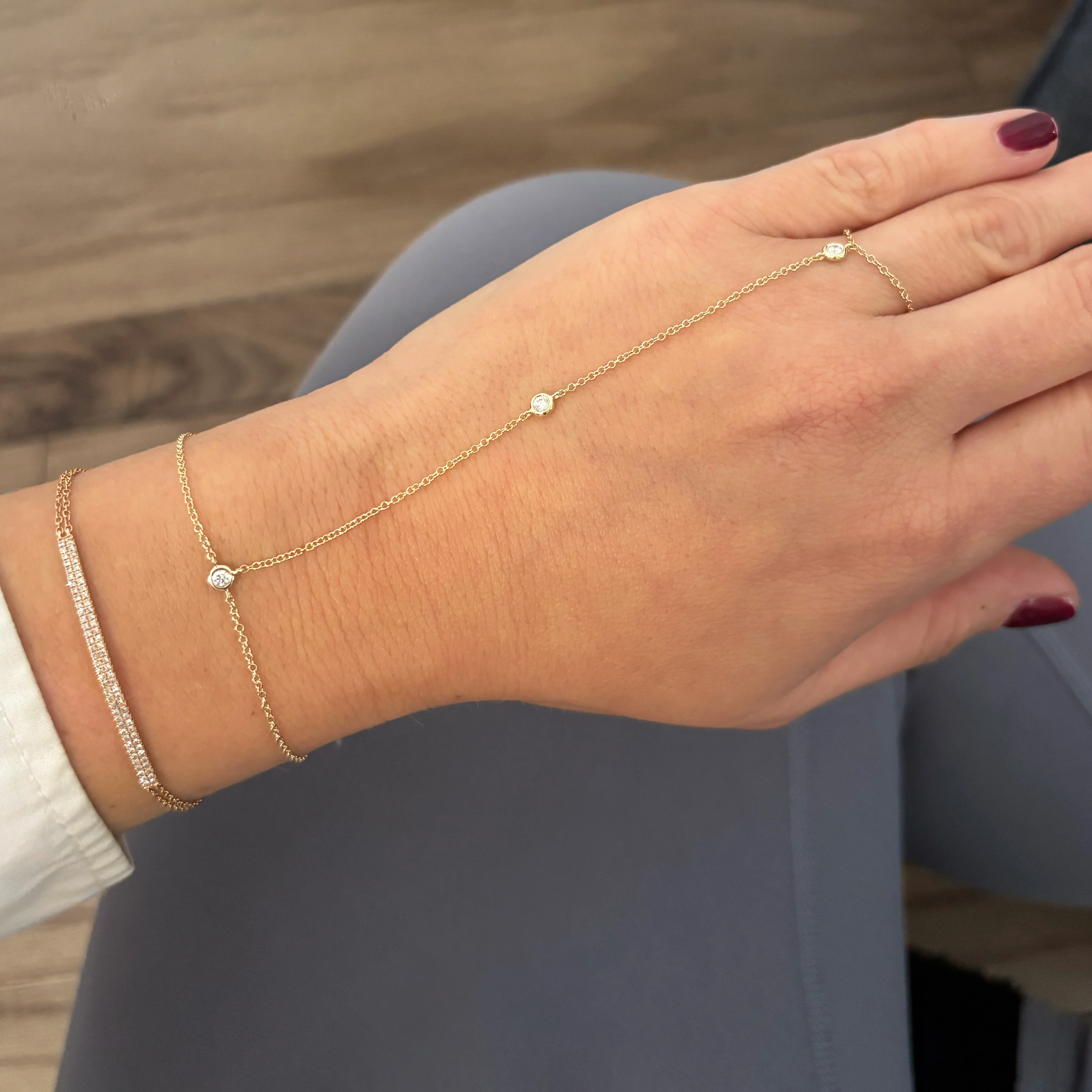 14K GOLD DIAMOND DEBRA HAND CHAIN - Image 3