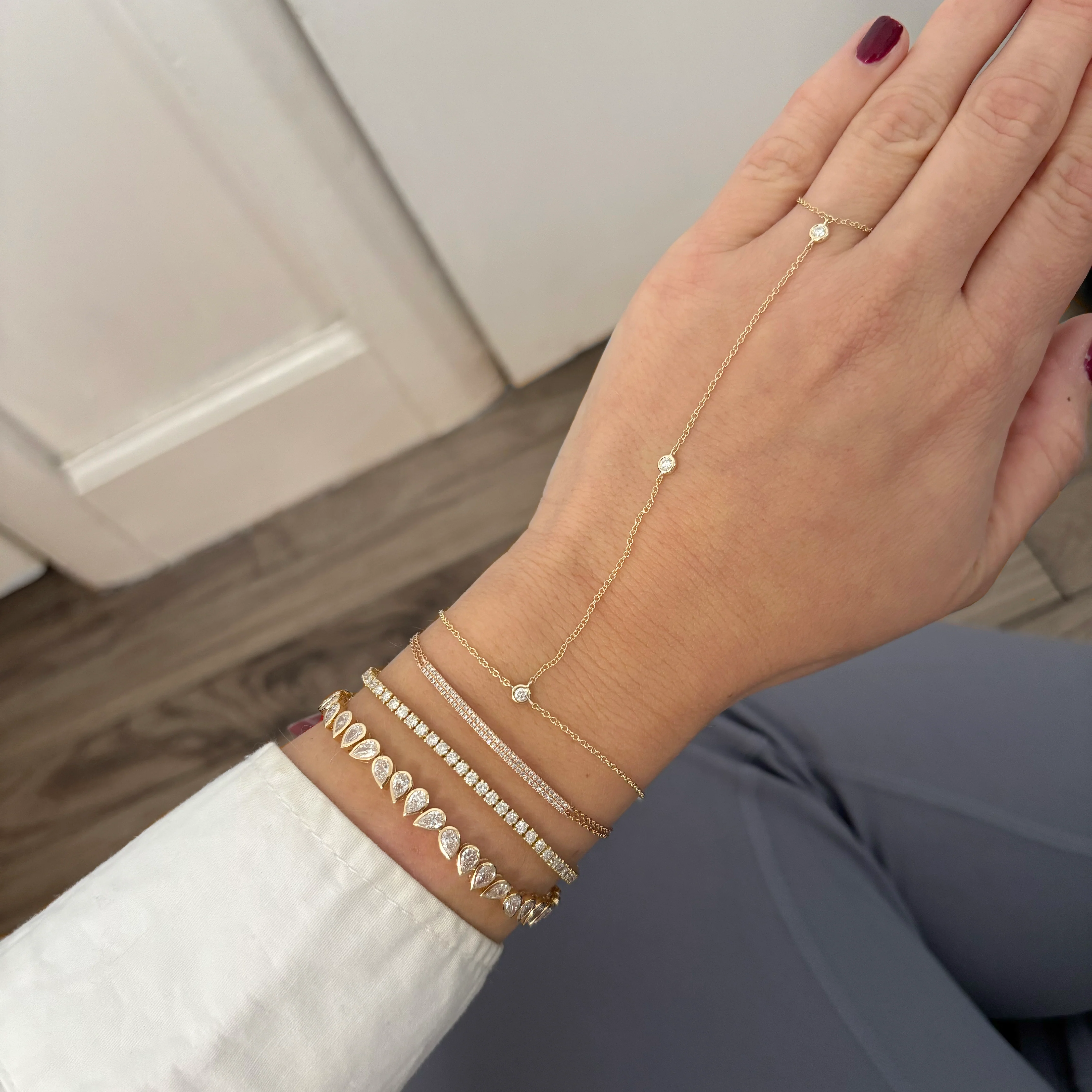 14K GOLD DIAMOND DEBRA HAND CHAIN - Image 4