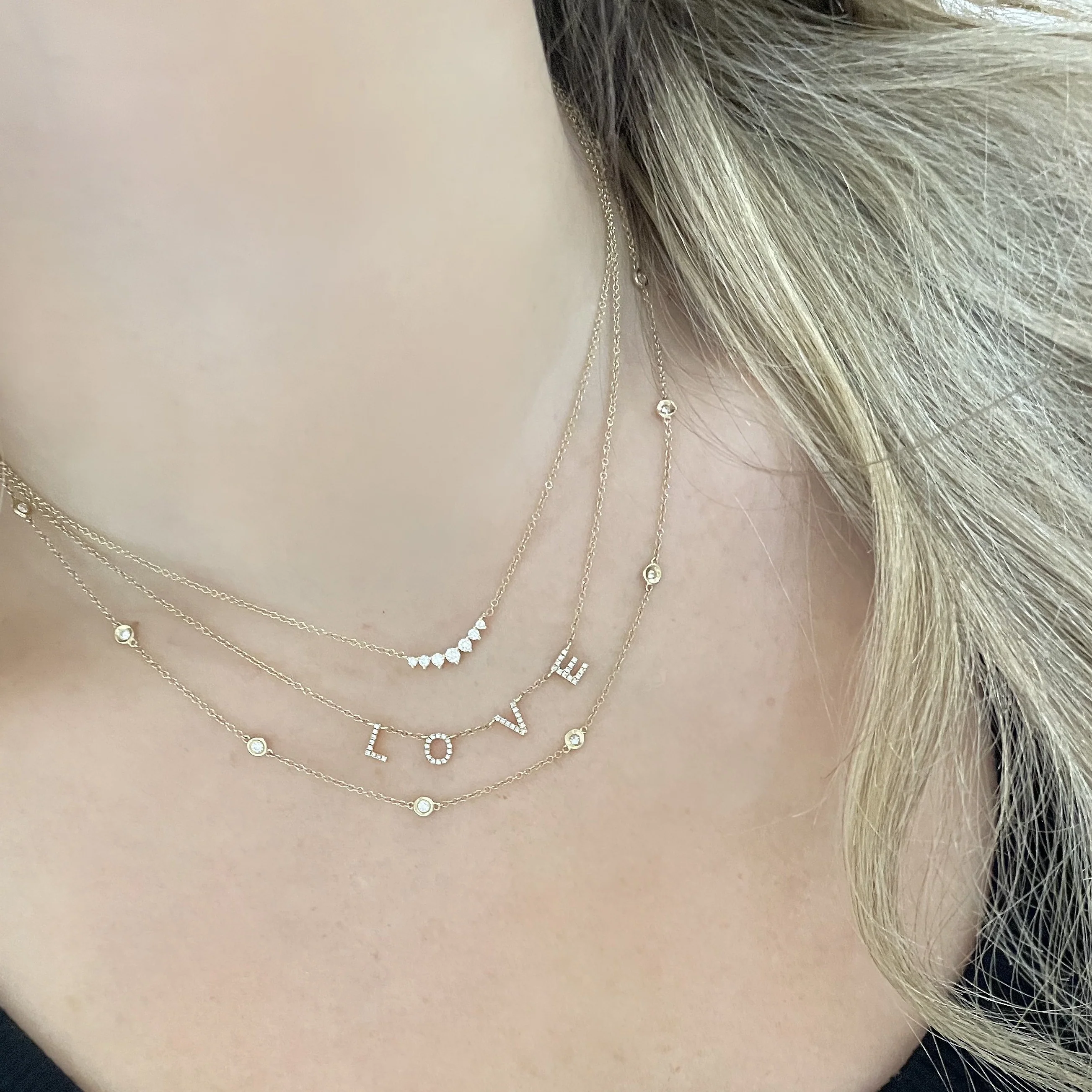 14K GOLD DIAMOND DINA NECKLACE - Image 3