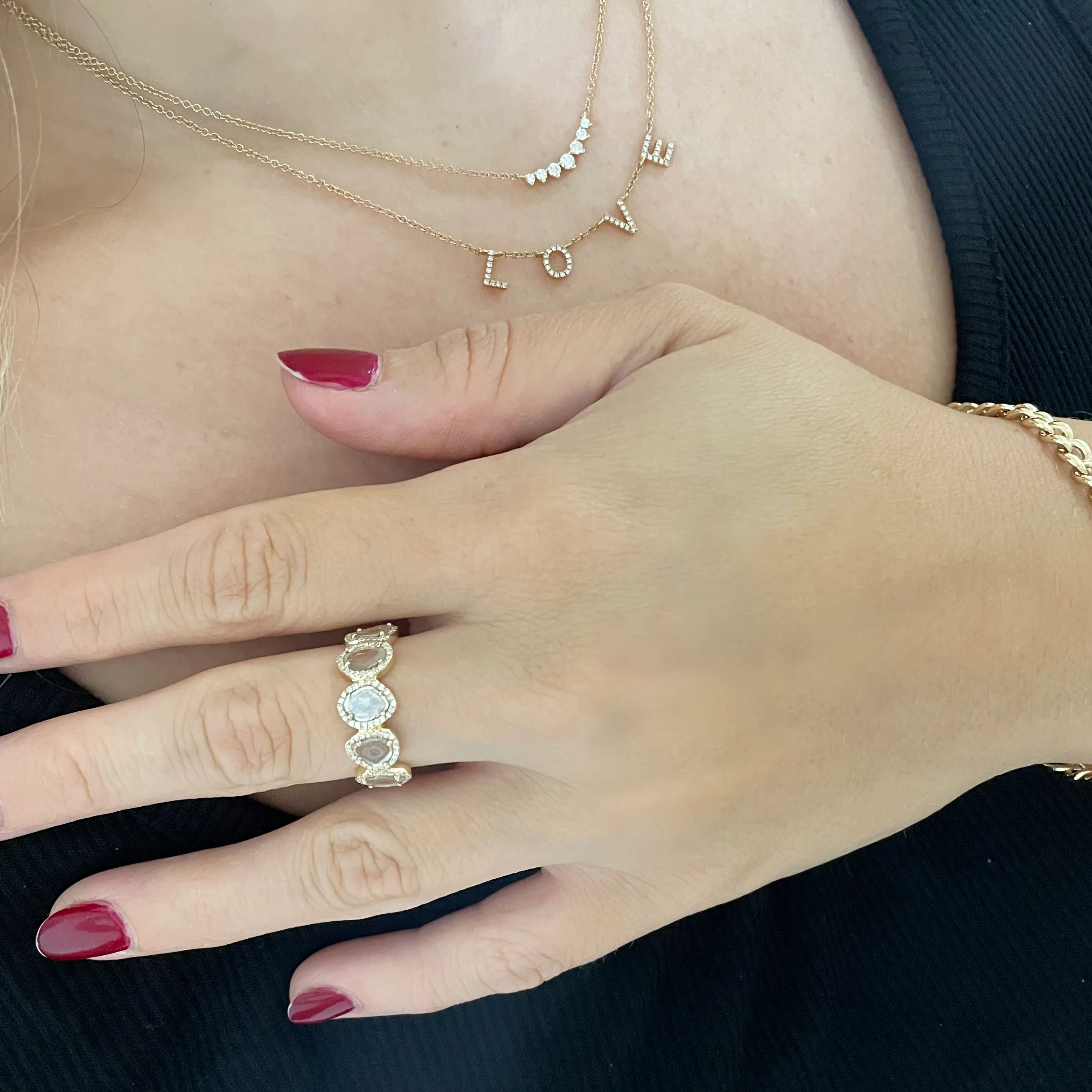 14K GOLD DIAMOND DINA NECKLACE - Image 4