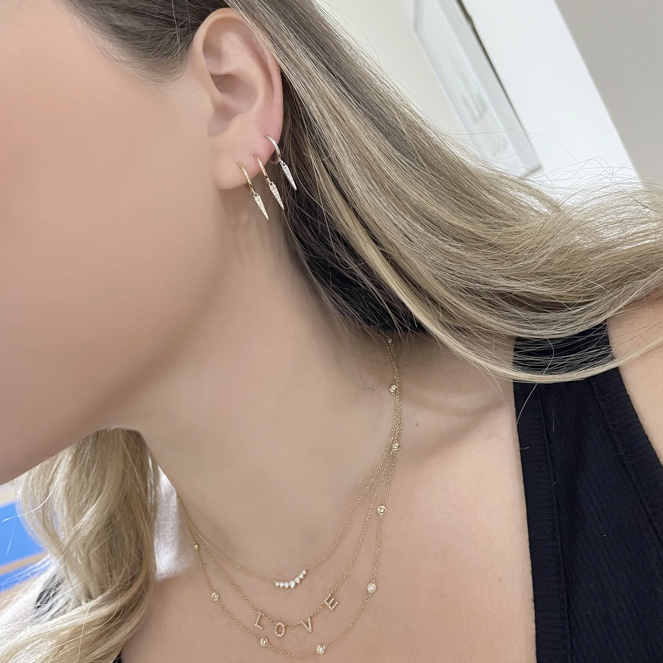 14K GOLD DIAMOND DINA NECKLACE - Image 5