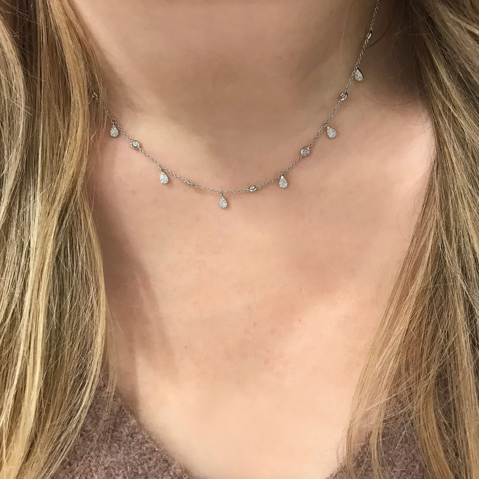 14K GOLD DIAMOND ELIZABETH NECKLACE - Image 5