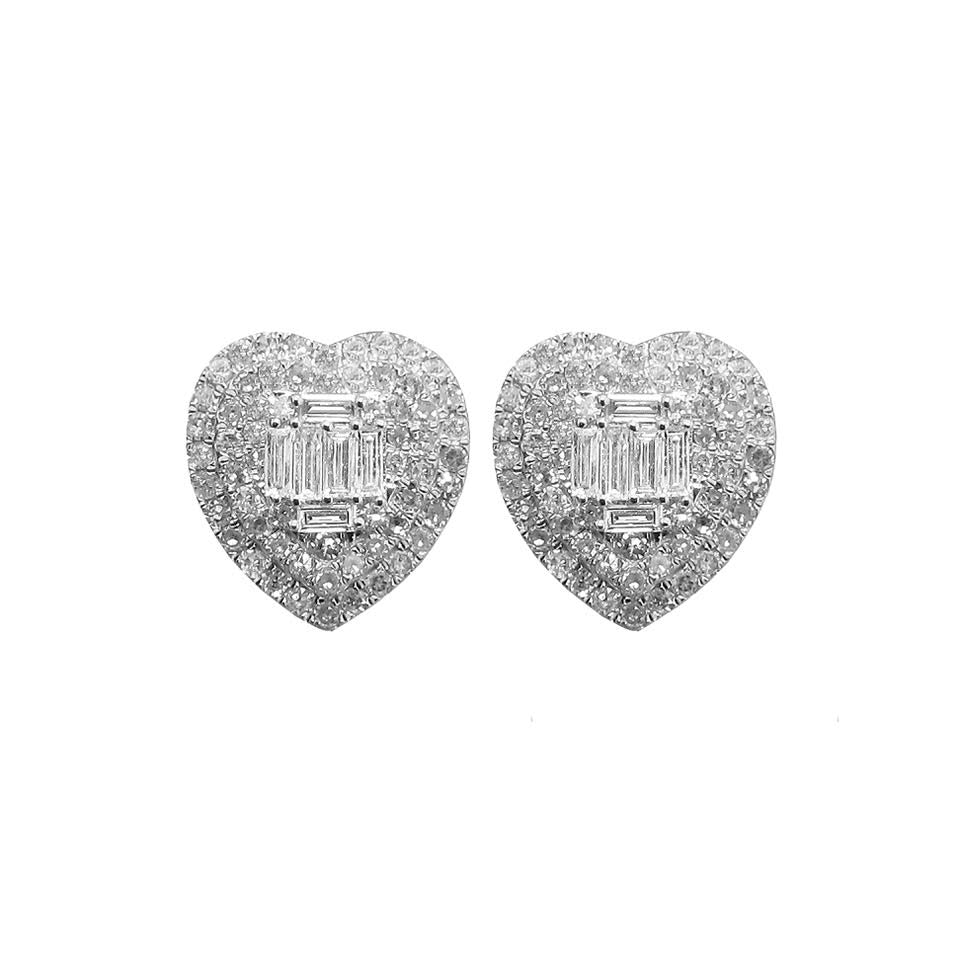 14K GOLD DIAMOND ELLA HEART STUDS - Image 3