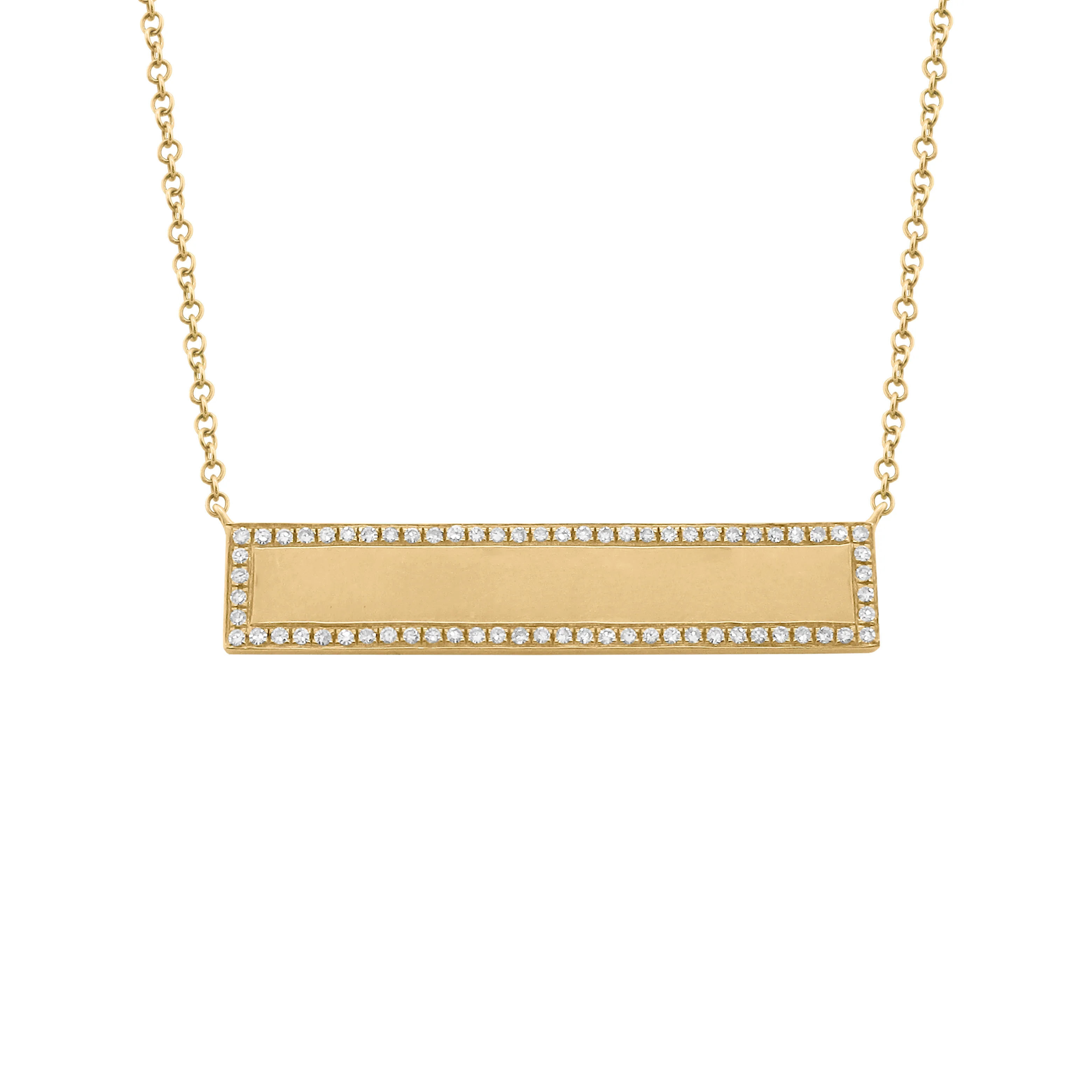 14K GOLD DIAMOND ENGRAVABLE ID CAROL NECKLACE - Image 3
