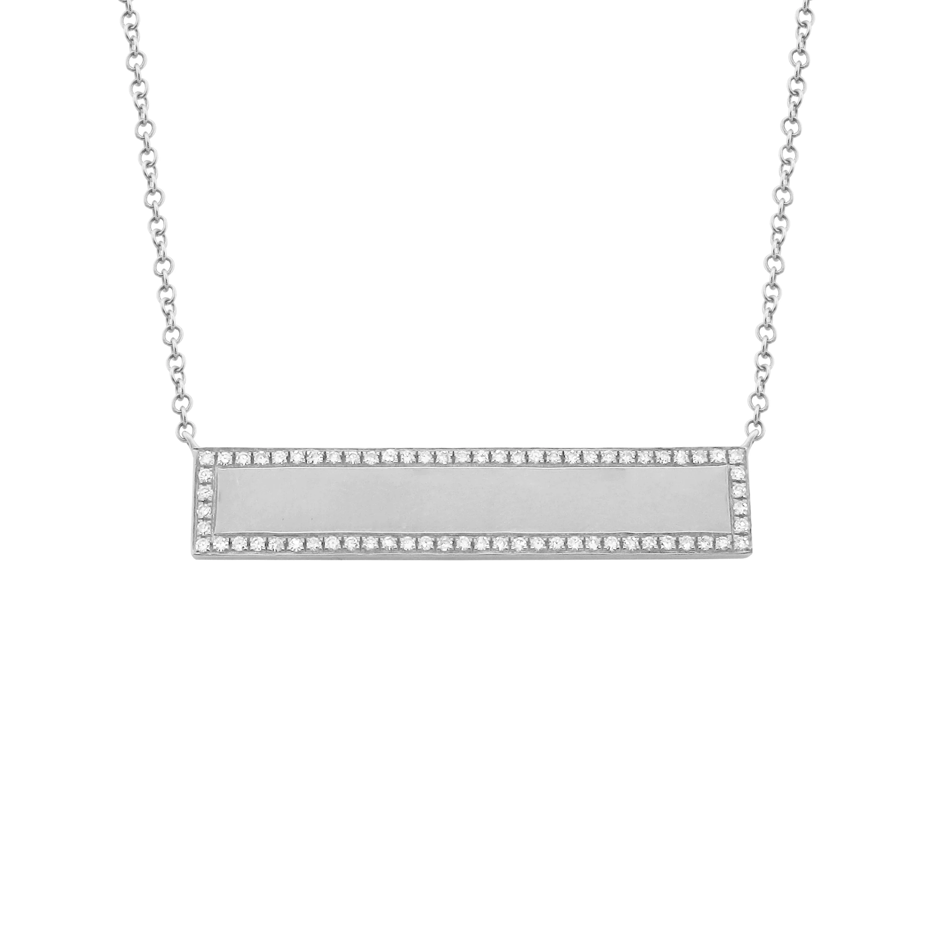14K GOLD DIAMOND ENGRAVABLE ID CAROL NECKLACE - Image 4